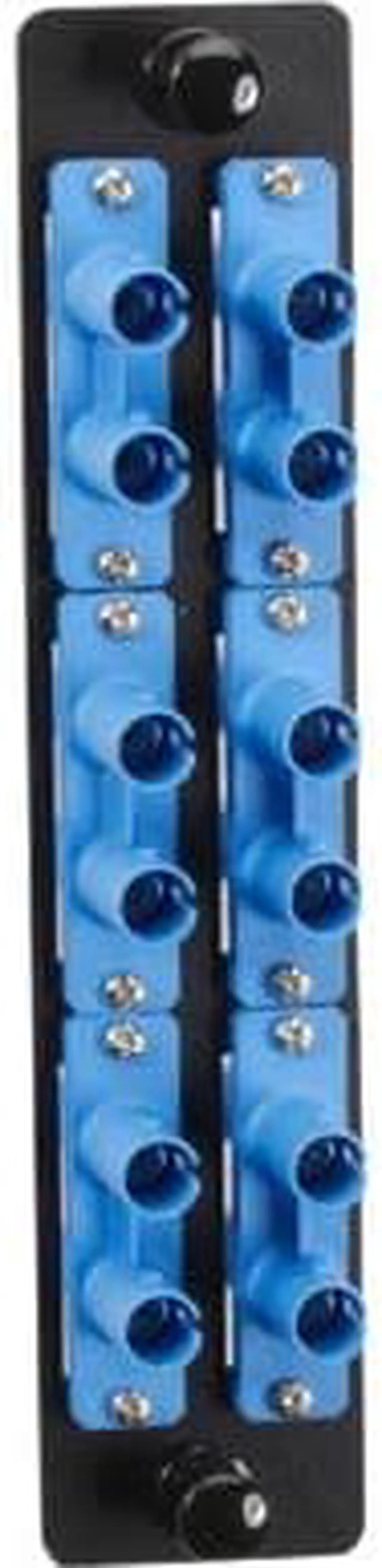 Alt view image 7 of 7 - Black Box High-Density Adapter Panel, Ceramic Sleeves, (6) ST Duplex Pairs, Blue - 6 x ST Duplex - 6 Port(s) - 6 x RJ-11 - 6 x Duplex