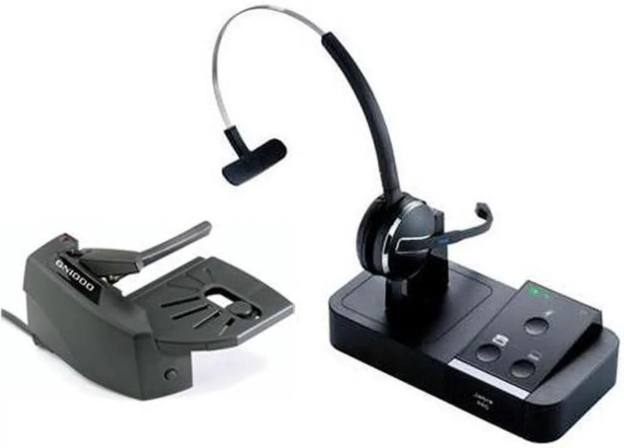 Alt view image 2 of 7 - Jabra PRO 9450 Flex Mic Mono Wireless Headset w/ GN1000 Remote Handset Lifter