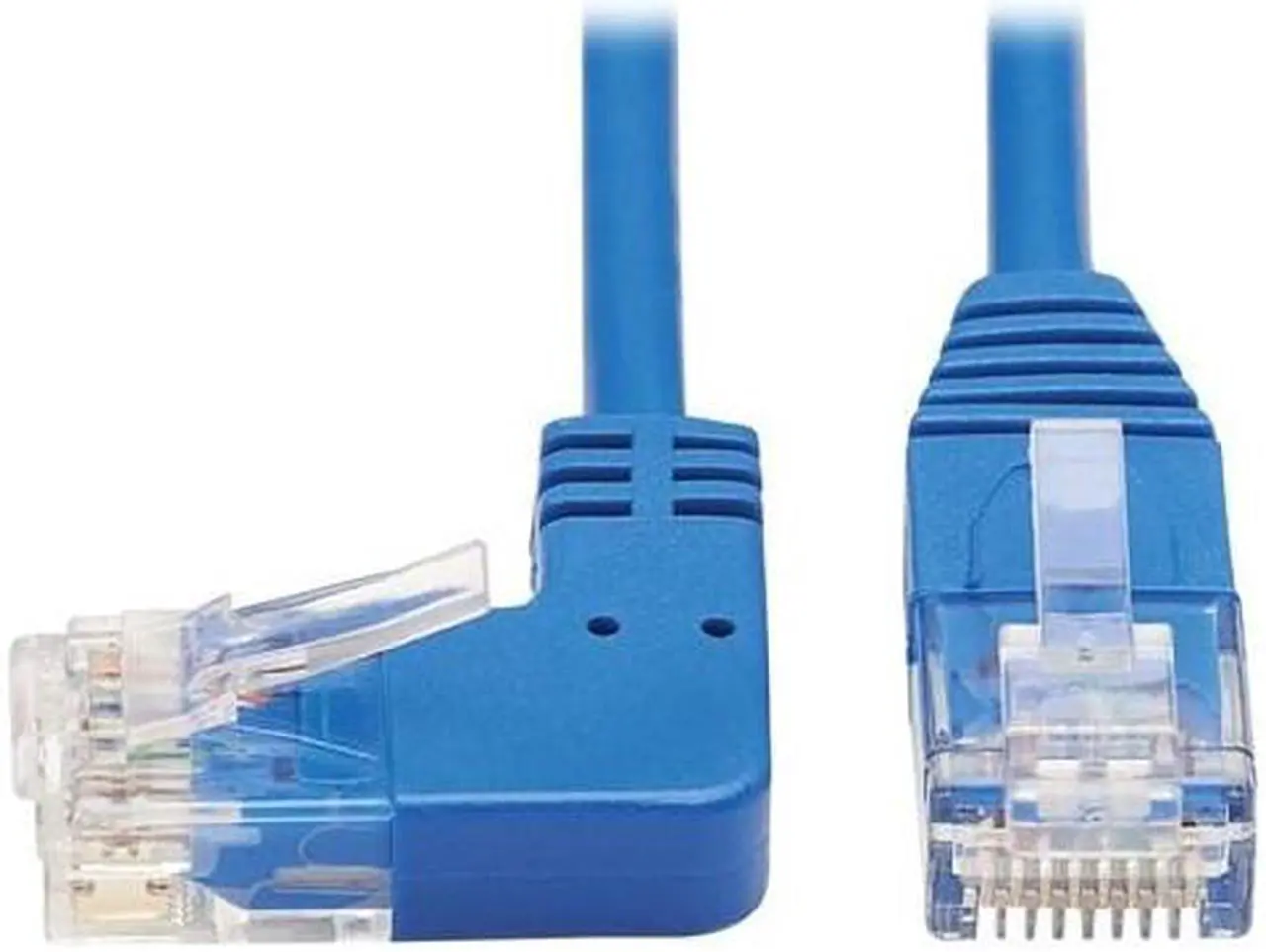 Alt view image 2 of 5 - TRIPP LITE N204-S10-BL-LA 10 ft. Cat 6 Blue Left-Angle Gigabit Molded Slim UTP Ethernet Cable (RJ45 Left-Angle M to RJ45 M)