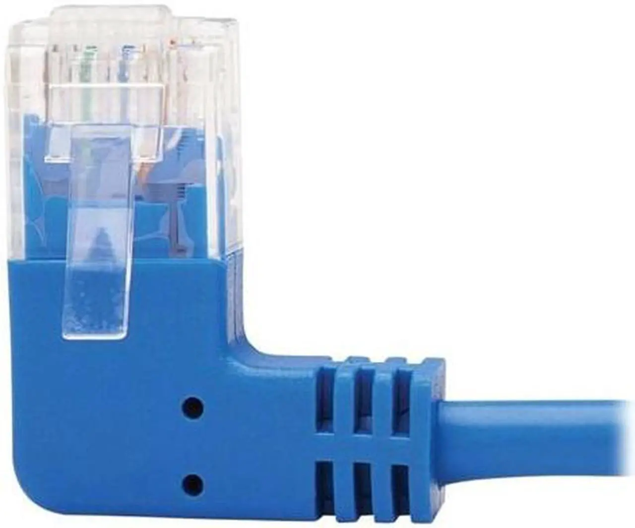 Alt view image 3 of 5 - TRIPP LITE N204-S10-BL-LA 10 ft. Cat 6 Blue Left-Angle Gigabit Molded Slim UTP Ethernet Cable (RJ45 Left-Angle M to RJ45 M)