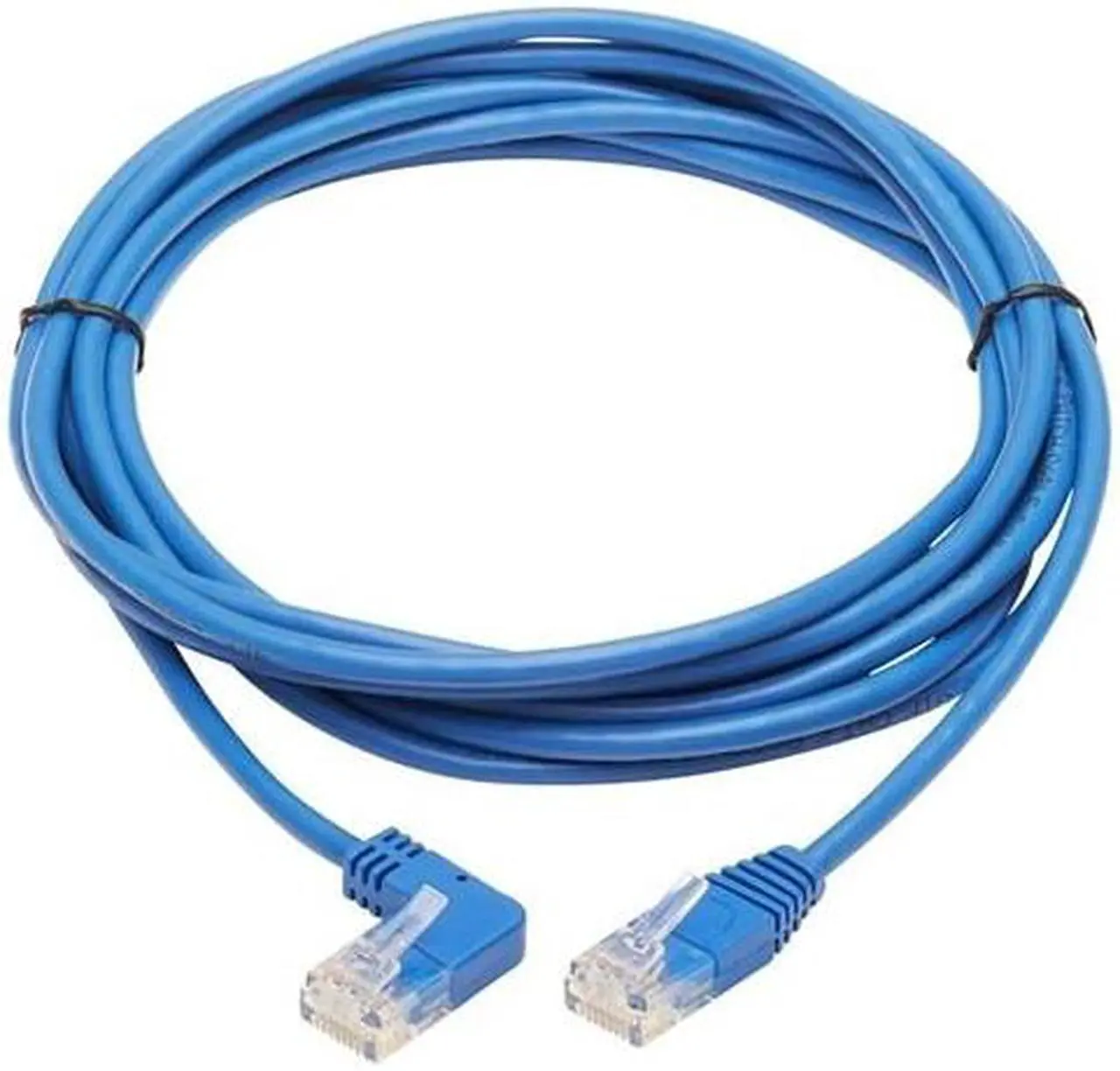 Alt view image 4 of 5 - TRIPP LITE N204-S10-BL-LA 10 ft. Cat 6 Blue Left-Angle Gigabit Molded Slim UTP Ethernet Cable (RJ45 Left-Angle M to RJ45 M)