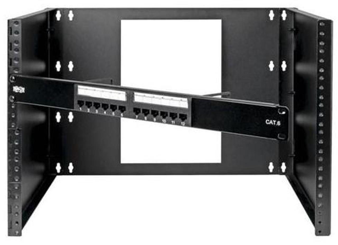 Alt view image 9 of 16 - Tripp Lite 8U Wall-Mount Bracket for Small Switches, Patch Panels Hinged - Black