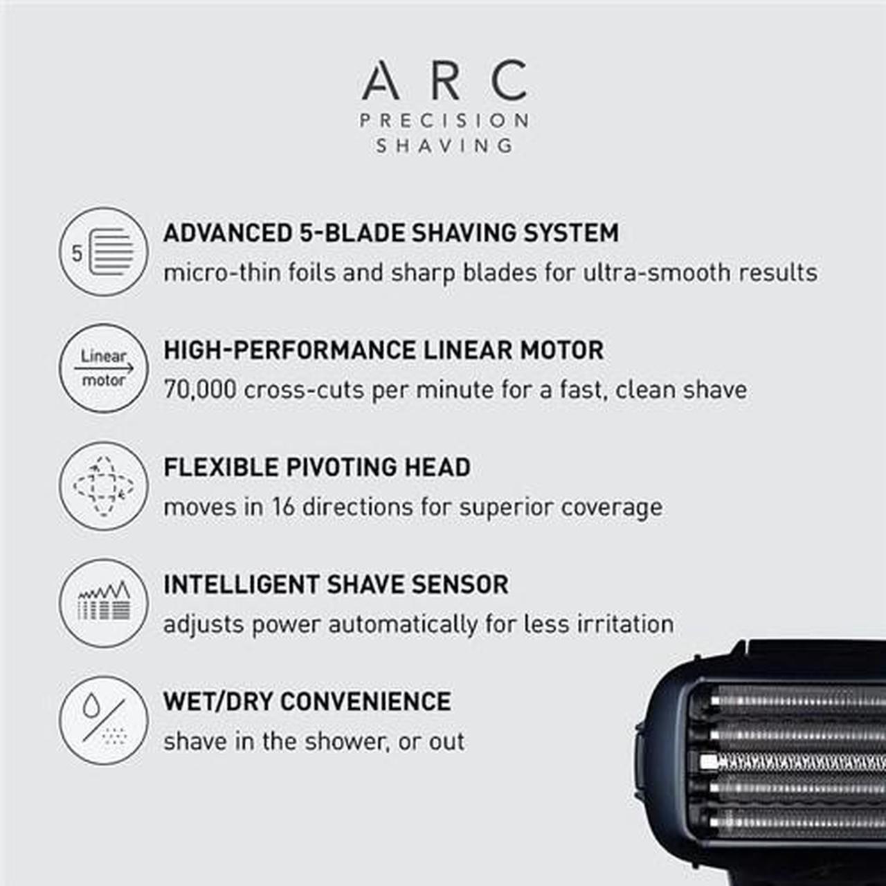 Alt view image 9 of 12 - Panasonic Electric Razor for Men | Electric Shaver ARC5 |Wet Dry Shaver Men | Cordless Razor | Shaver with Pop-Up Trimmer|16-D Flexible Pivoting Head & Intelligent Shaving Sensor ES-LV67-K, Black