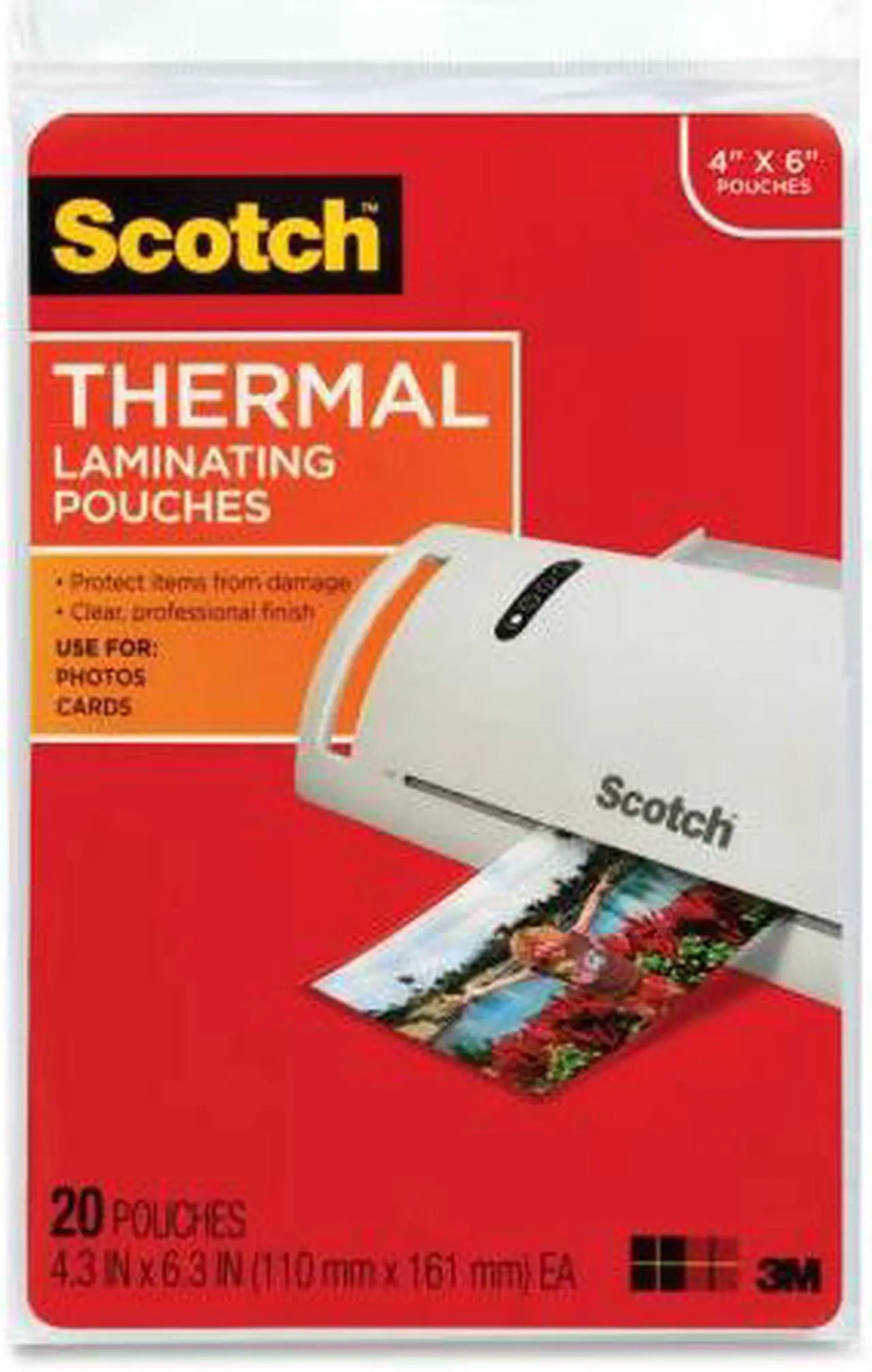 Alt view image 5 of 10 - Scotch Photo size thermal laminating pouches, 5 mil, 6 x 4, 20/pack