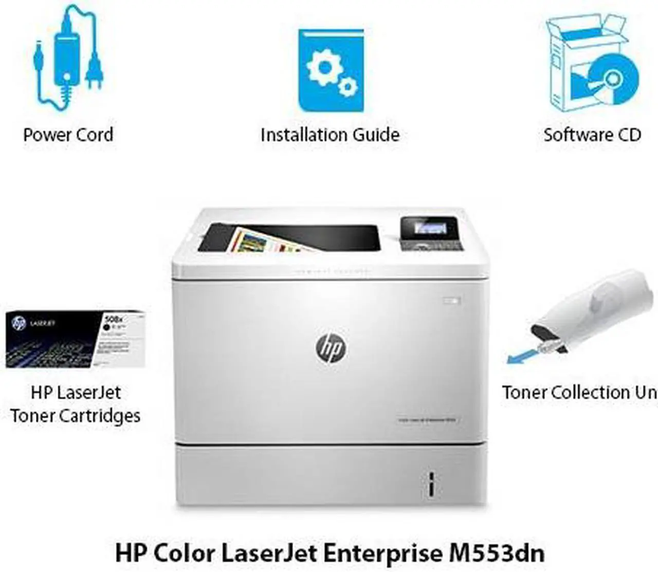 Alt view image 10 of 11 - HP LaserJet Enterprise M553dn Color Laser Printer Automatic Duplex Print B5L25A