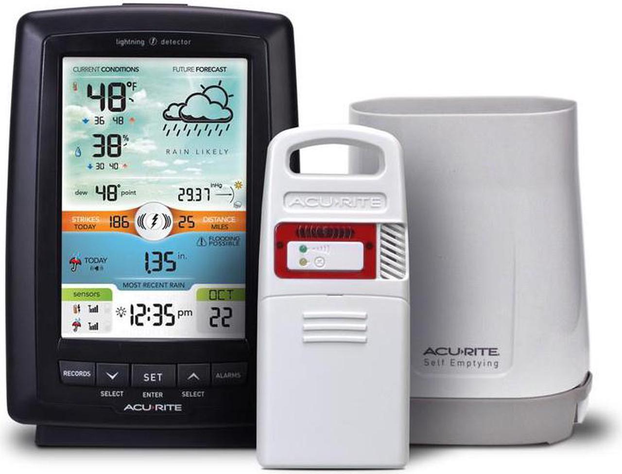 Alt view image 2 of 10 - AcuRite Weather Station And Lightning Detector Digital Weather Station