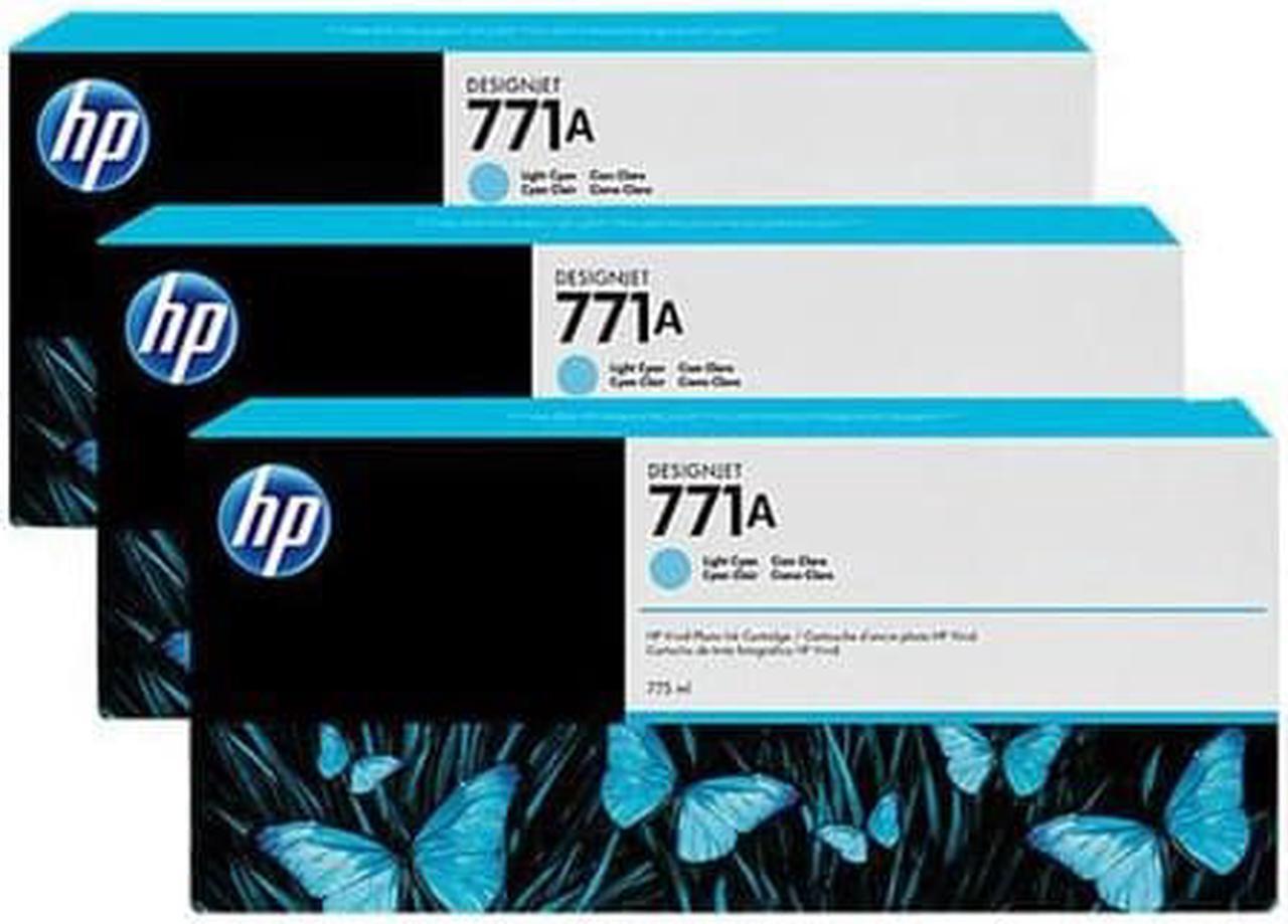 Alt view image 3 of 12 - HP 771A Ink Cartridge - Triple Pack - Light Cyan