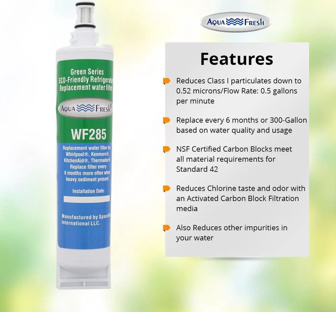 Alt view image 2 of 8 - Replacement Water Filter Compatible with Whirlpool GD5RHAXNQ00 Refrigerator Water Filter by Aqua Fresh