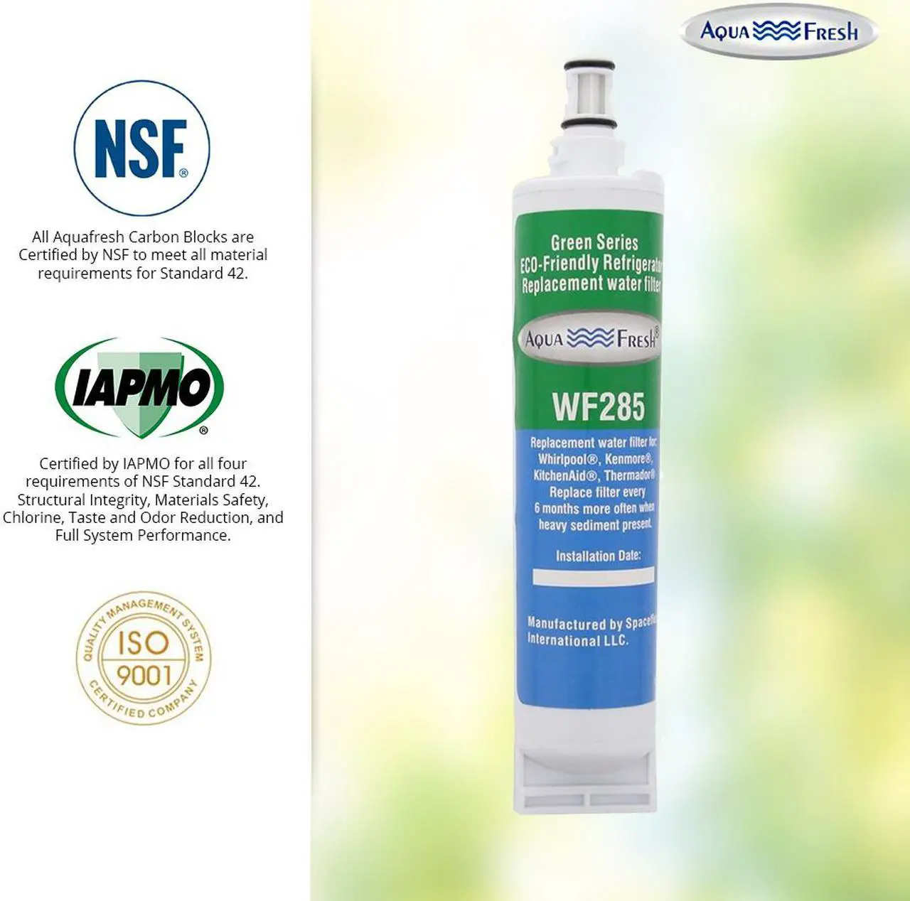 Alt view image 3 of 8 - Replacement Water Filter Compatible with Whirlpool GD5RHAXNQ00 Refrigerator Water Filter by Aqua Fresh