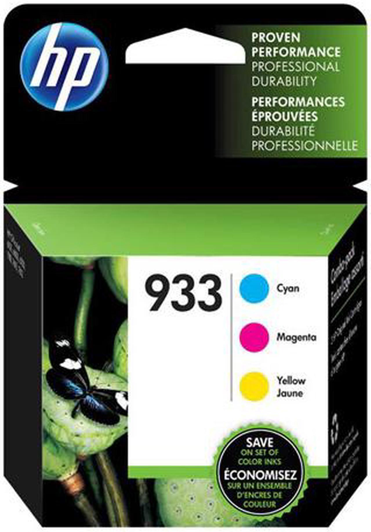 Main image of HP 933 3-pack Cyan/Magenta/Yellow Original Ink Cartridges, Per cartridge: ~330