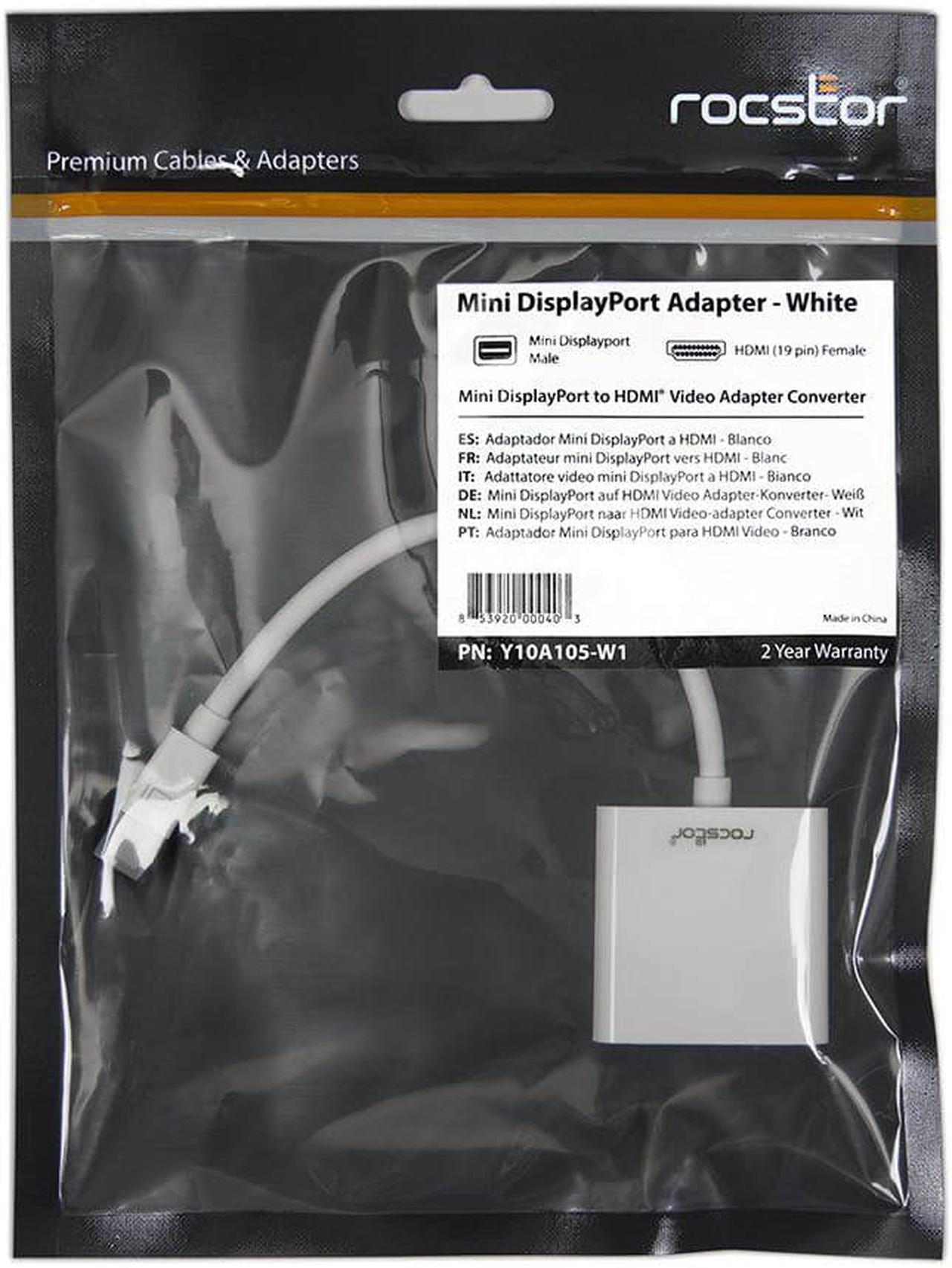 Alt view image 5 of 15 - Rocstor Y10A105-W1 Rocstor Mini DisplayPort/HDMI Audio/Video Adapter - Cable Length: 5.9" - Mini DisplayPort/HDMI for Projector, Monitor, MacBook, MacBook Air, MacBook Pro, Mac mini, Ultrabook,