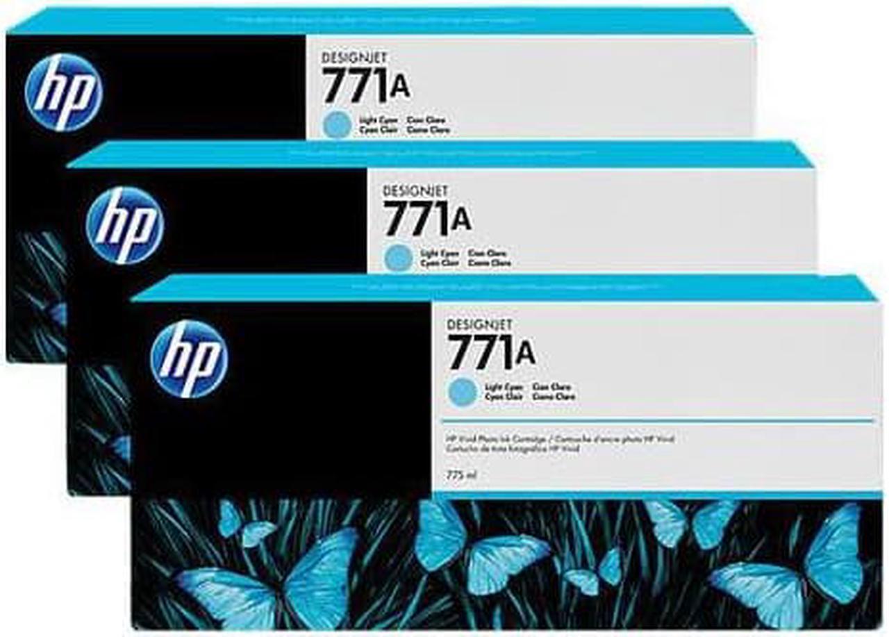 Alt view image 4 of 12 - HP 771A Ink Cartridge - Triple Pack - Light Cyan