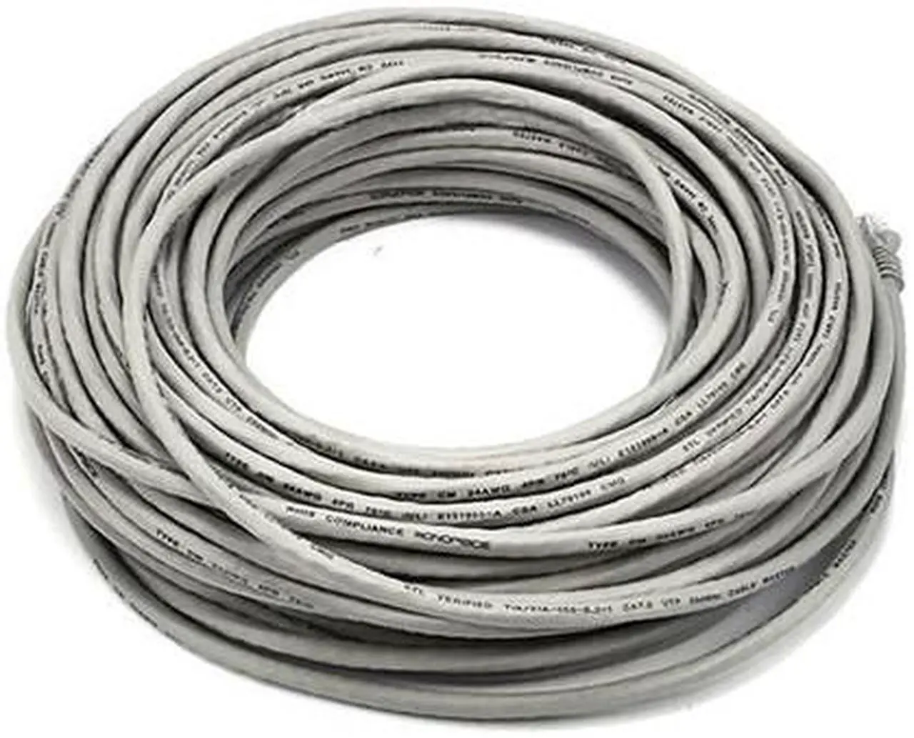 Alt view image 17 of 18 - Monoprice Cat5e Ethernet Patch Cable - 100 Feet - Gray | Network Internet Cord - RJ45, Stranded, 350Mhz, UTP, Pure Bare Copper Wire, 24AWG