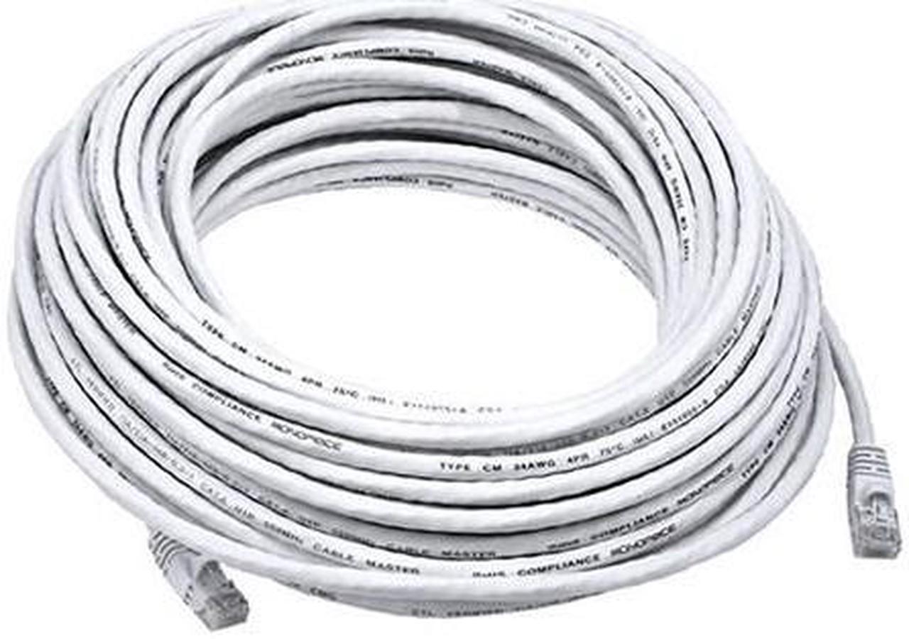 Alt view image 6 of 18 - Monoprice Cat5e Ethernet Patch Cable - 100 Feet - White | Network Internet Cord - RJ45, Stranded, 350Mhz, UTP, Pure Bare Copper Wire, 24AWG