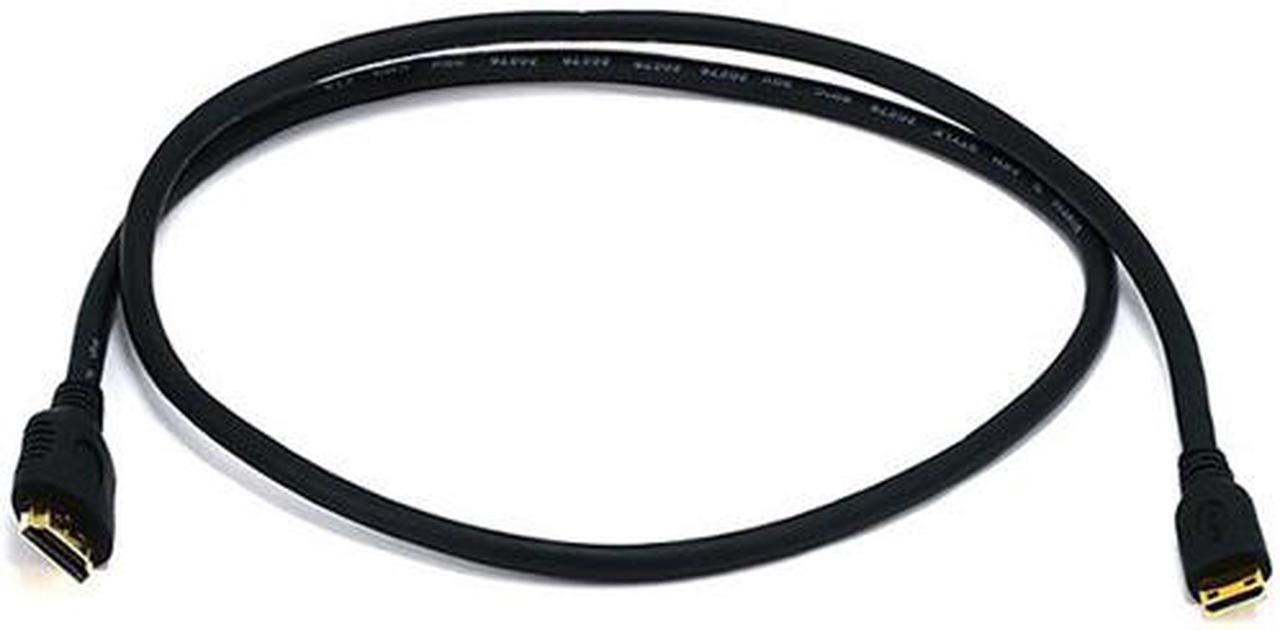 Alt view image 5 of 16 - Monoprice High Speed HDMI Cable - 6 Feet - Black | Blackwith HDMI Mini Connector, 4K @ 24Hz, 10.2Gbps, 30AWG