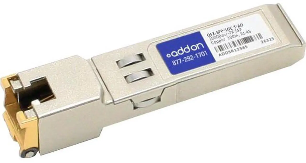 Alt view image 11 of 14 - AddOn Juniper Networks QFX-SFP-1GE-T Compatible 1000Base-TX SFP Transceiver (Copper, 100m, RJ-45)
