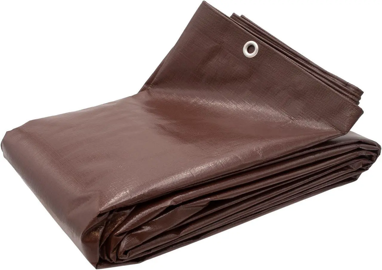 Alt view image 2 of 4 - Harpster Tarps 12 ft. x 25 ft. Super Heavy Duty Brown 8 oz. Polyethylene Tarp - 16 Mil Thick