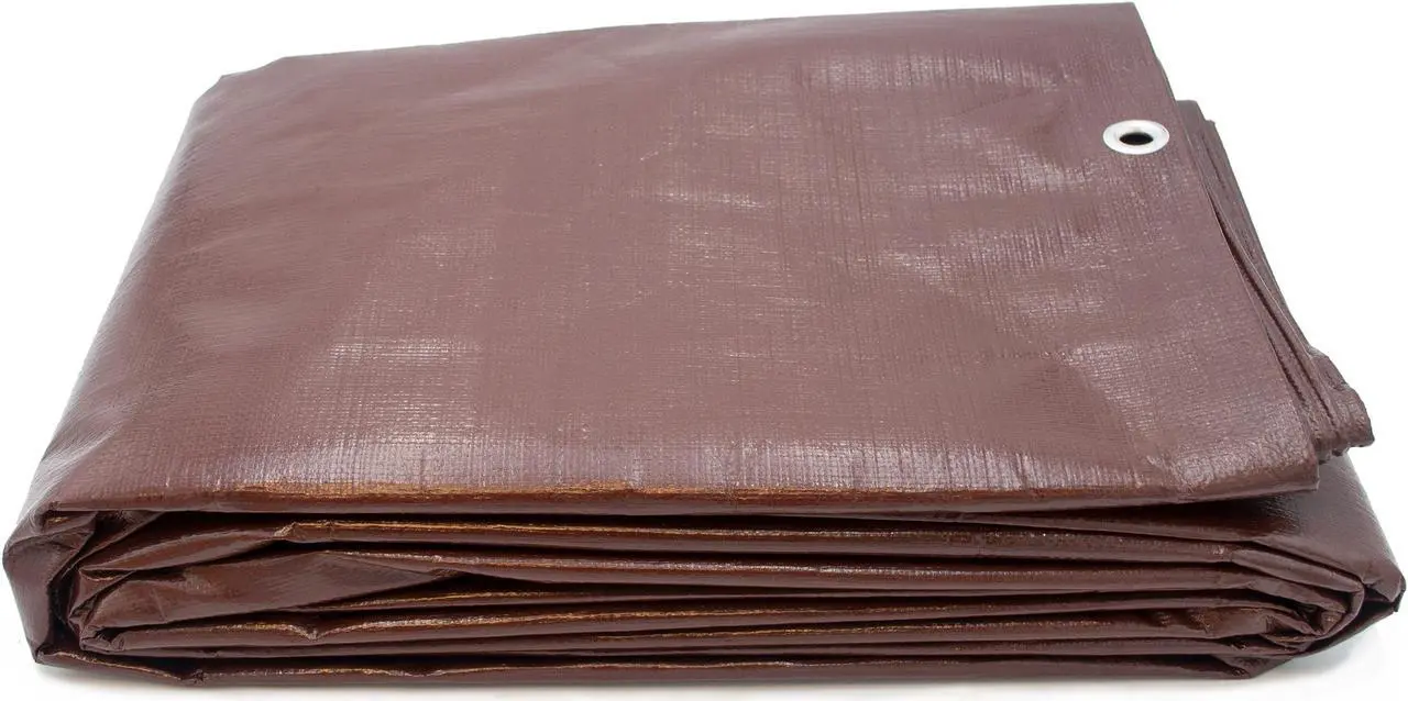 Alt view image 4 of 4 - Harpster Tarps 12 ft. x 25 ft. Super Heavy Duty Brown 8 oz. Polyethylene Tarp - 16 Mil Thick