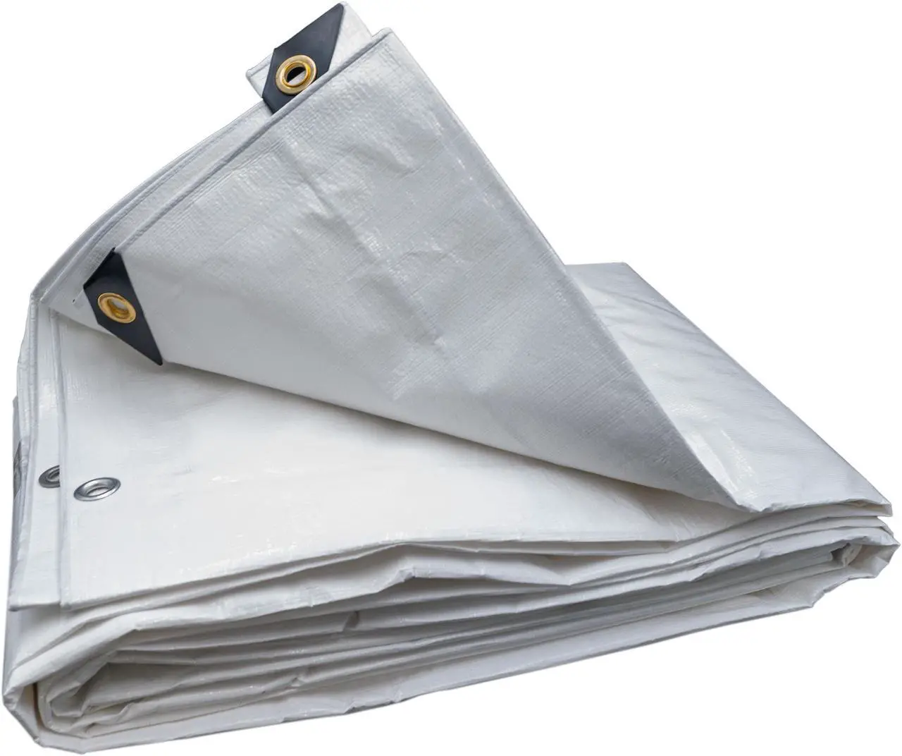 Alt view image 2 of 4 - Harpster Tarps 10' x 12' Heavy Duty White 6 oz. Poly Tarp 12 Mil