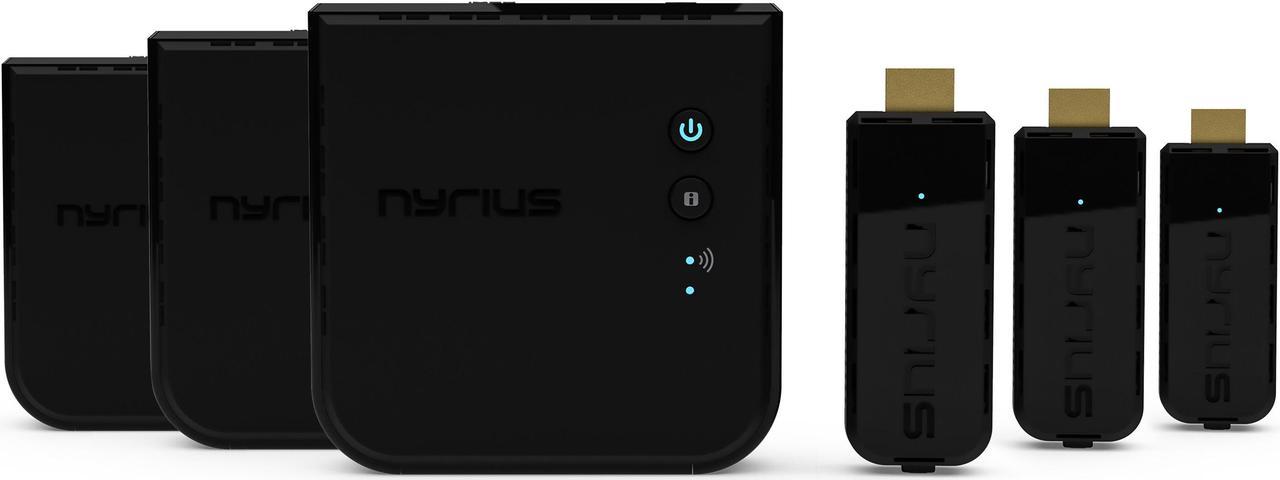 Nyrius ARIES Prime Wireless Video HDMI Transmitter & Receiver for Streaming HD 1080p 3D Video & Digital Audio from Laptop, PC, Cable, Netflix, YouTube, PS4 to HDTV - NPCS549 (Pack of 3)