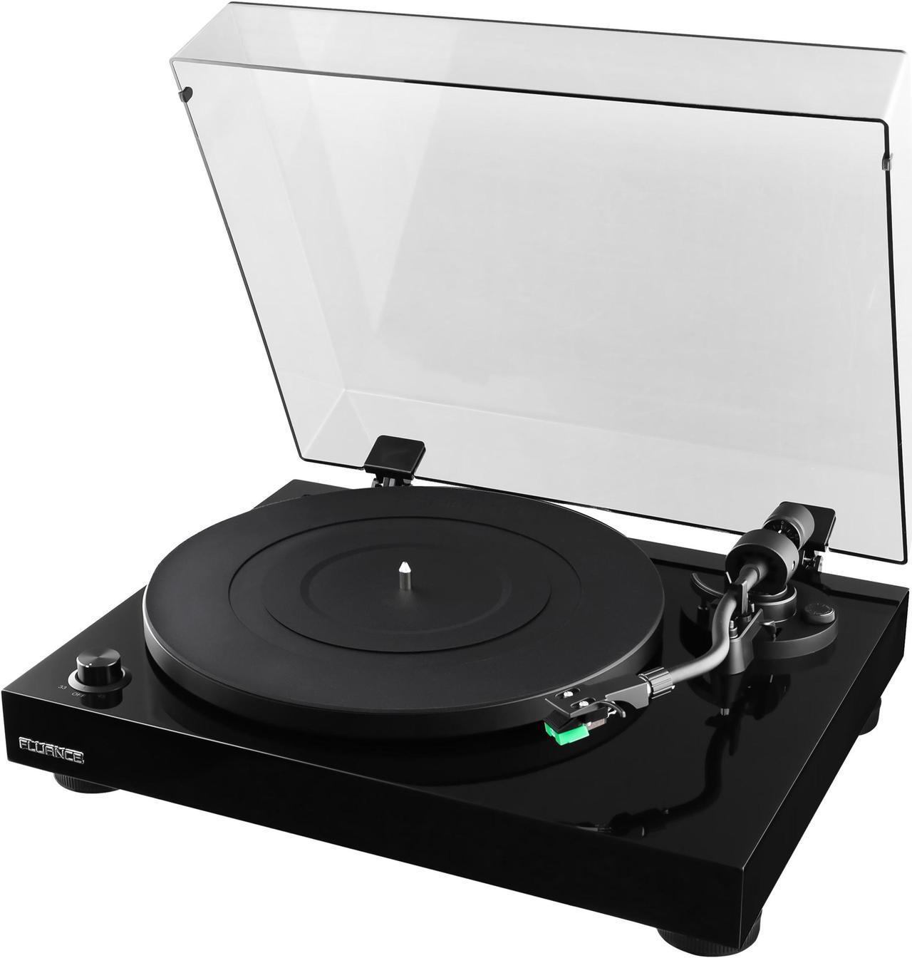 Fluance RT81 Elite High Fidelity Vinyl Turntable Record Player with Audio Technica AT95E Cartridge, Belt Drive, Built-in Preamp, Adjustable Counterweight, High Mass MDF Wood Plinth - Piano Black