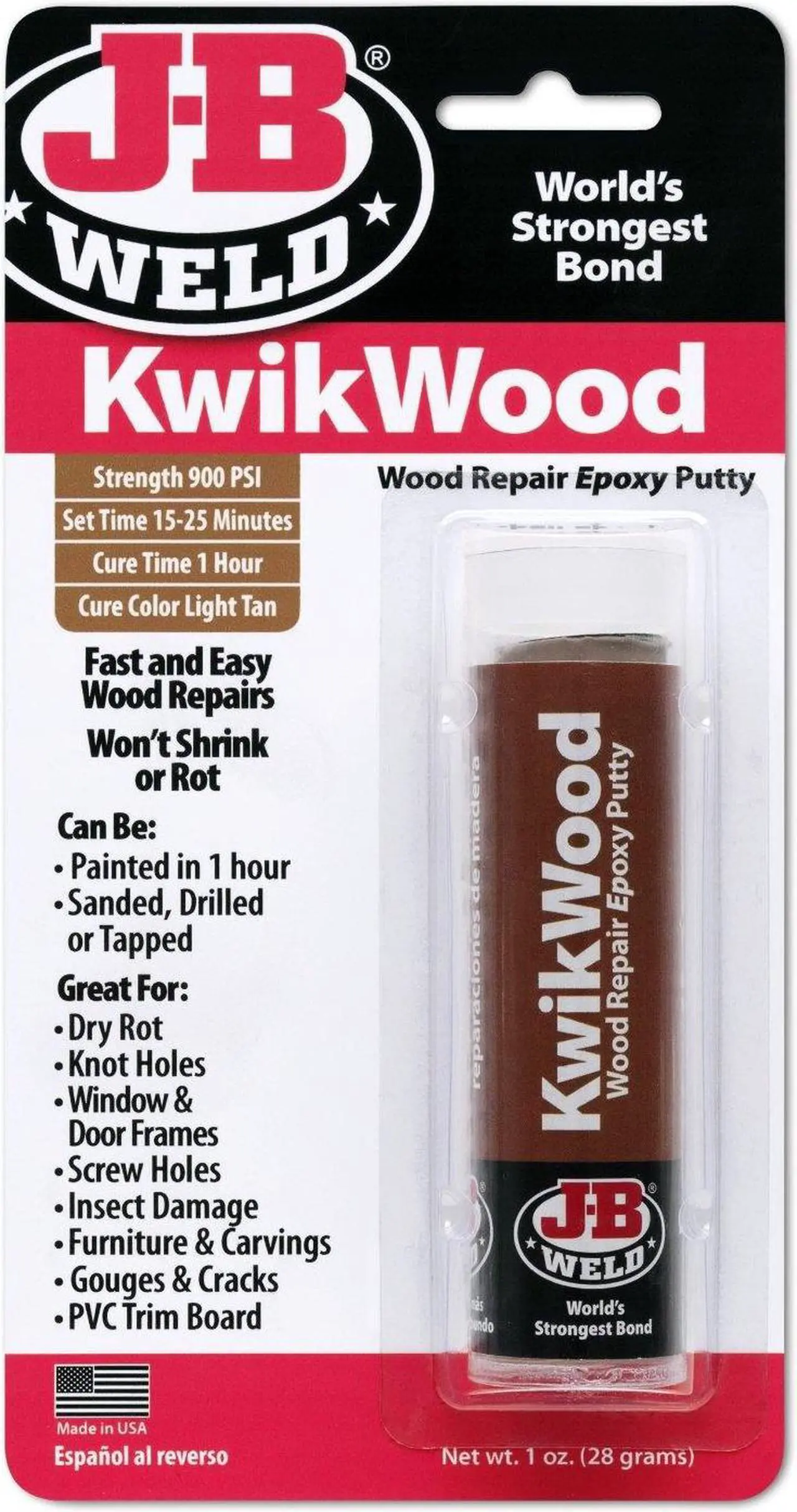 Alt view image 2 of 4 - J-B Weld Kwikwood Repair Epoxy 8257 Unit: EACH