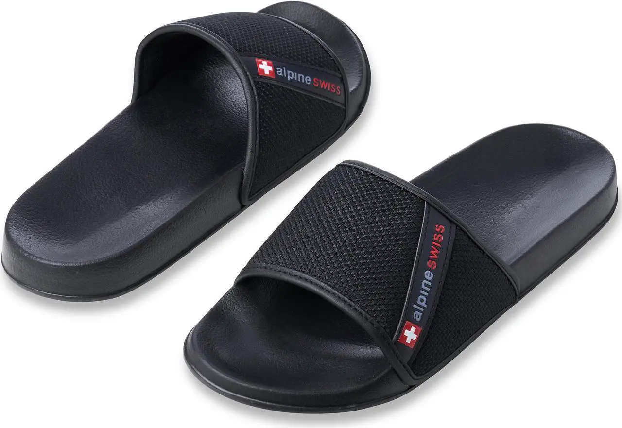 Alt view image 5 of 7 - Alpine Swiss Mens Athletic Comfort Slide Sandals EVA Flip Flops Foam Slippers