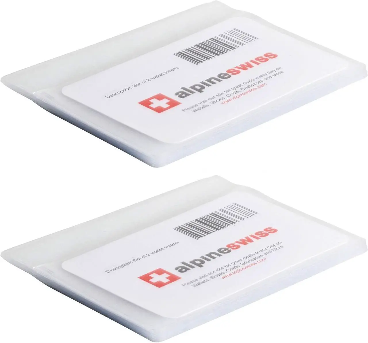 Alt view image 3 of 5 - Alpine Swiss SET OF 2 Clear Plastic Wallet Inserts 12 Pages Picture Card Holder