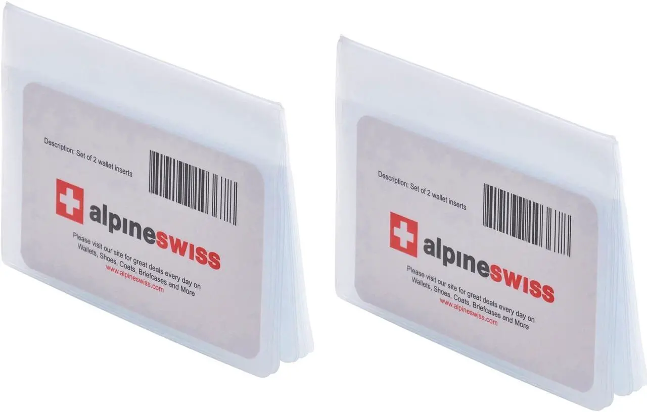 Main image of Alpine Swiss SET OF 2 Clear Plastic Wallet Inserts 12 Pages Picture Card Holder