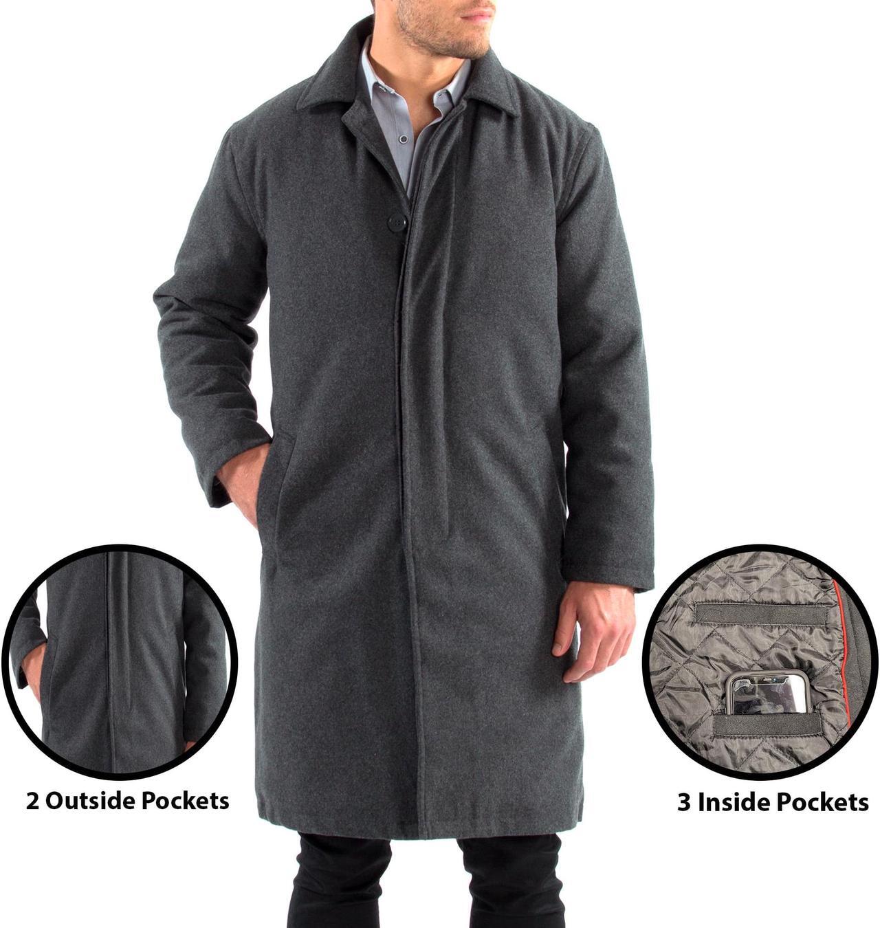 Alt view image 3 of 7 - Alpine Swiss Mens Zach Knee Length Jacket Top Coat Trench Wool Blend Overcoat