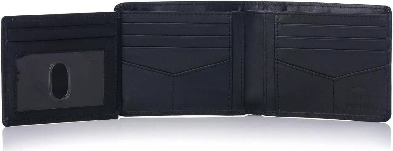 Alt view image 4 of 5 - Alpine Swiss RFID Mens Wallet Deluxe Capacity Hybrid Bifold Flipout ID Window