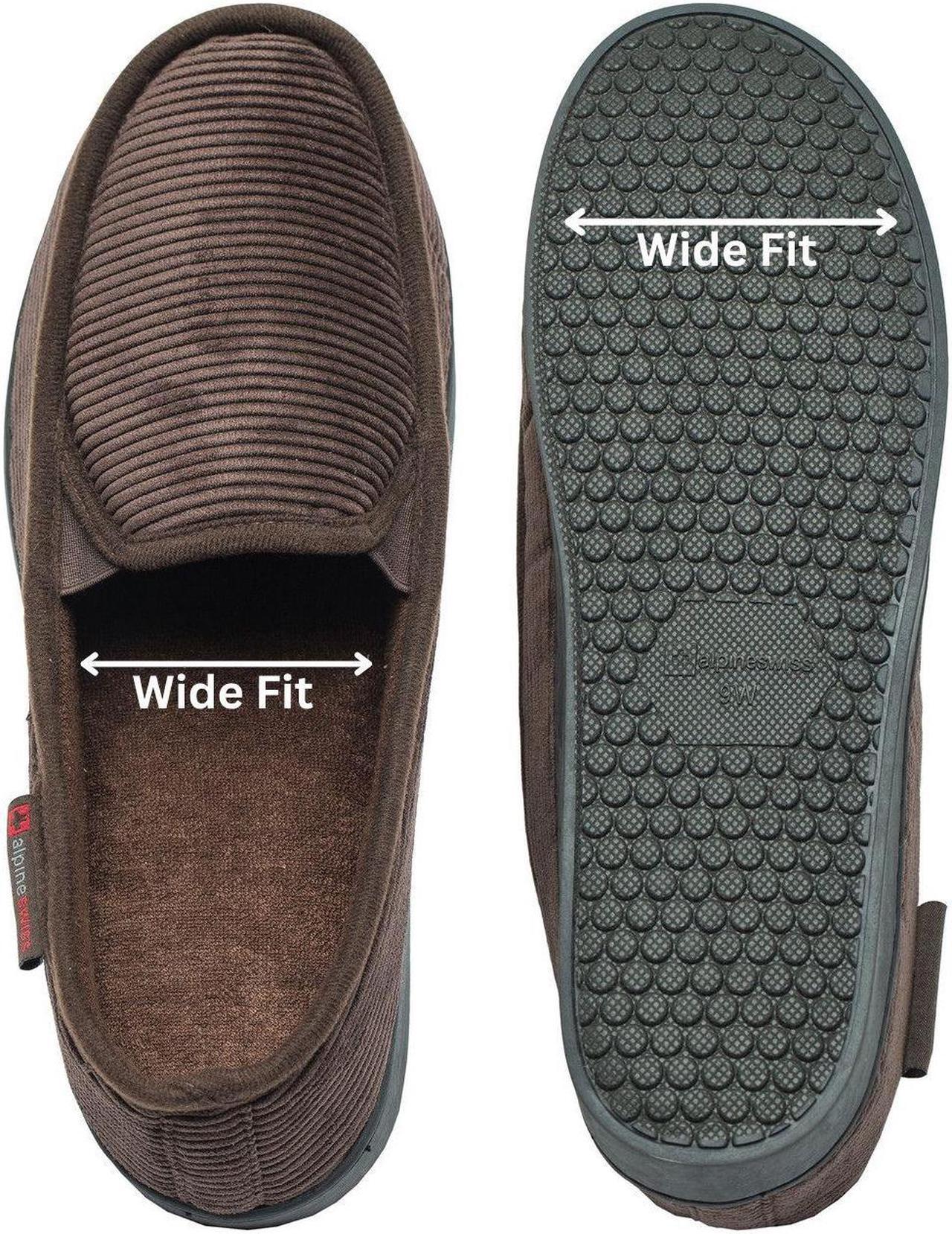 Alt view image 2 of 7 - Alpine Swiss Mens Wide Moccasin Slippers Memory Foam Slip On Indoor House Shoes