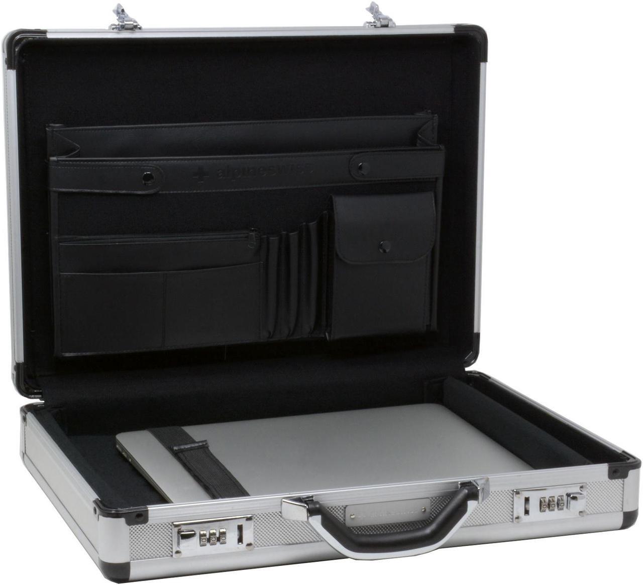Alt view image 2 of 10 - Alpine Swiss Executive Aluminum Briefcase Padded Laptop Briefcase For Men Hard Shell Attache Case Combo Lock Business Case