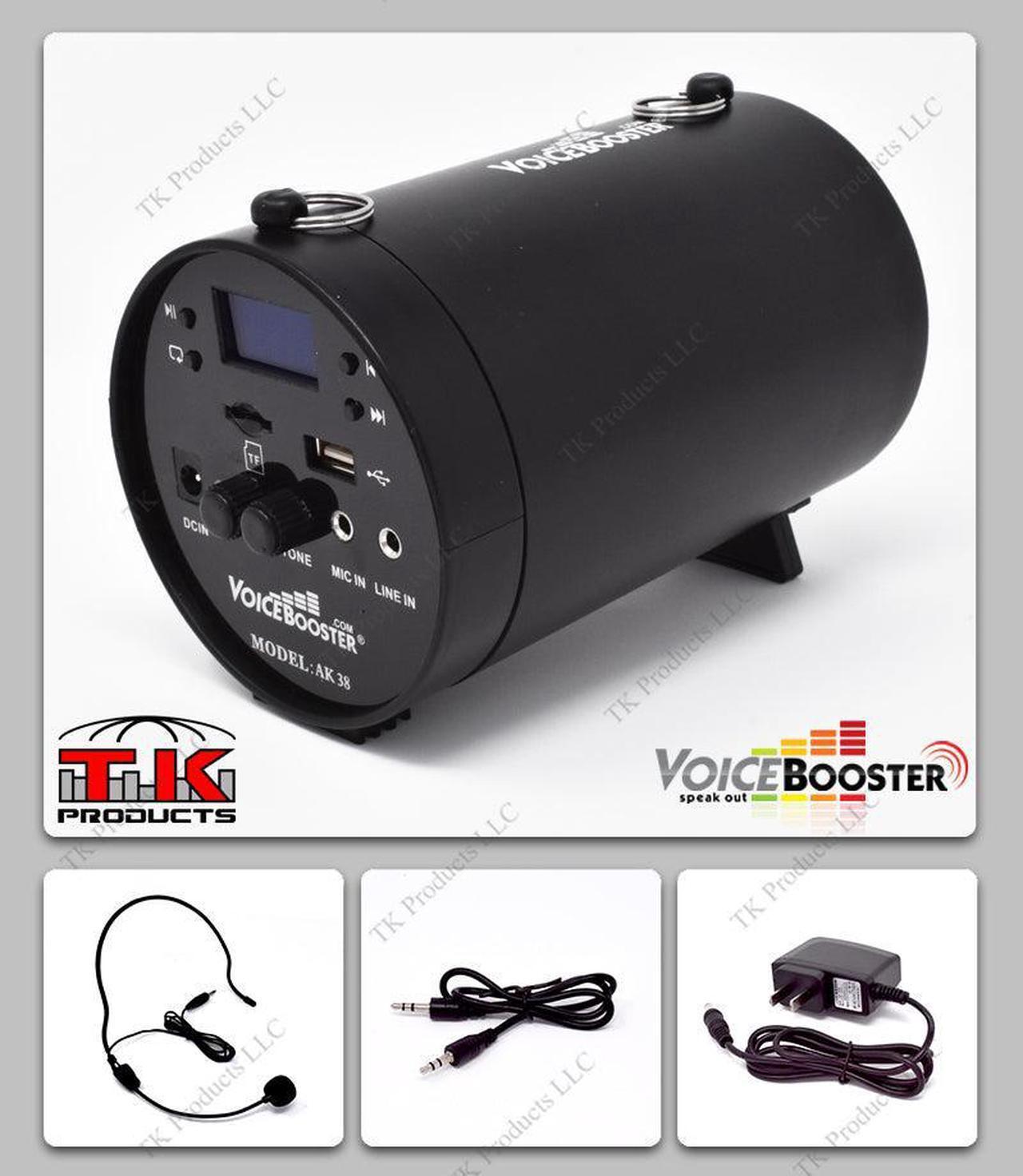 Alt view image 4 of 7 - VoiceBooster Voice Amplifier & Mp3 Player & FM Radio 25watts Black MR-AK38 (Aker), Portable, for Teachers, Coaches, Tour Guides, Presentations, Costumes, Etc.