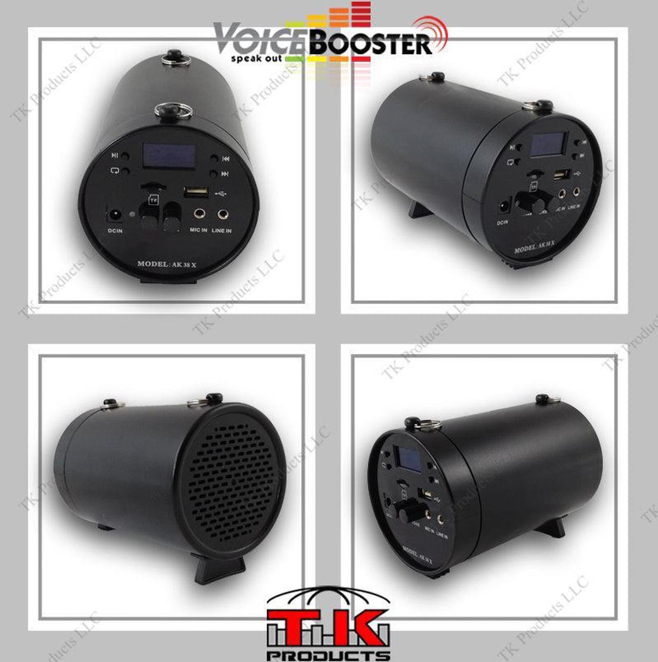 Alt view image 7 of 7 - VoiceBooster Voice Amplifier & Mp3 Player & FM Radio 25watts Black MR-AK38 (Aker), Portable, for Teachers, Coaches, Tour Guides, Presentations, Costumes, Etc.