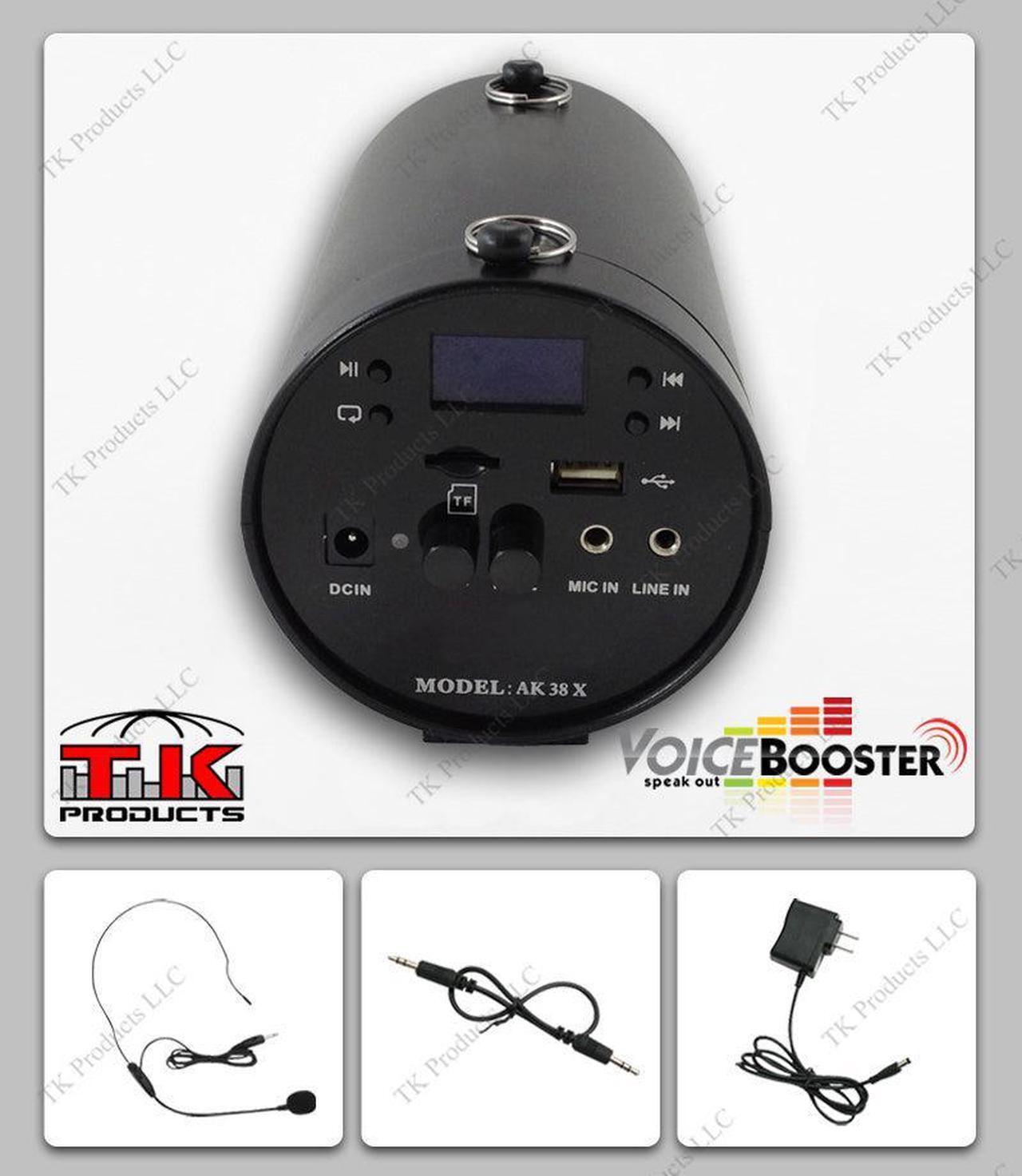 Alt view image 5 of 7 - VoiceBooster Voice Amplifier & Mp3 Player & FM Radio 25watts Black MR-AK38 (Aker), Portable, for Teachers, Coaches, Tour Guides, Presentations, Costumes, Etc.