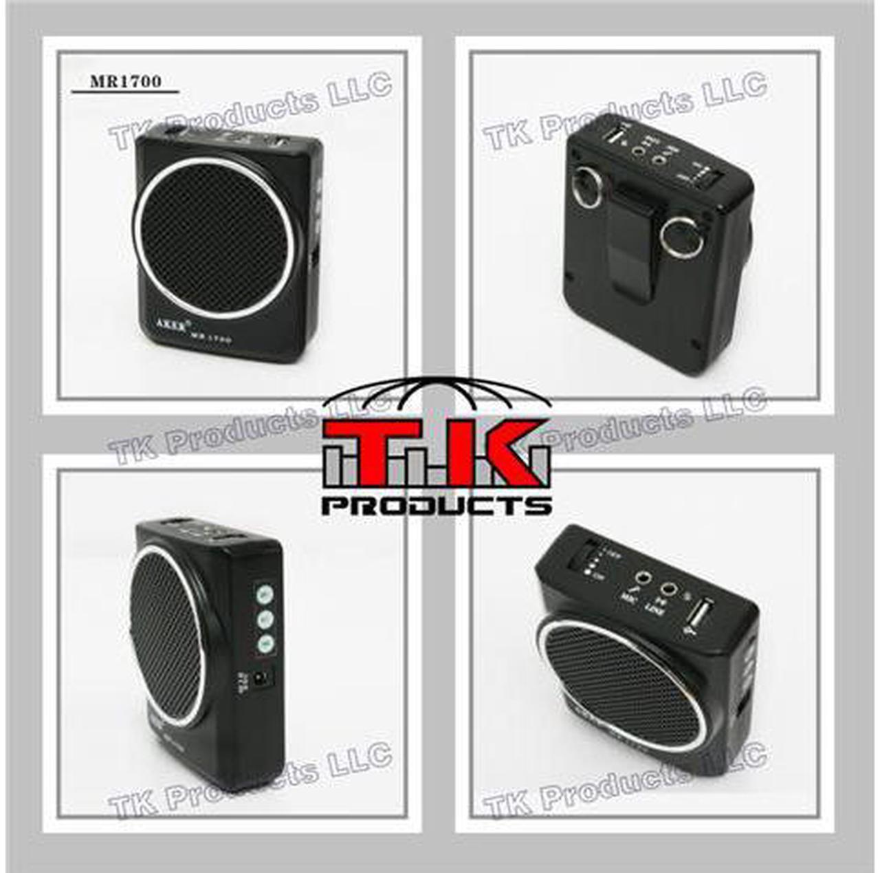 Alt view image 2 of 6 - Aker Voice Amplifier & Mp3 Player 12watts Black MR1700 by TK Products,Portable, for Teachers, Coaches, Tour Guides, Presentations, Costumes, Etc.