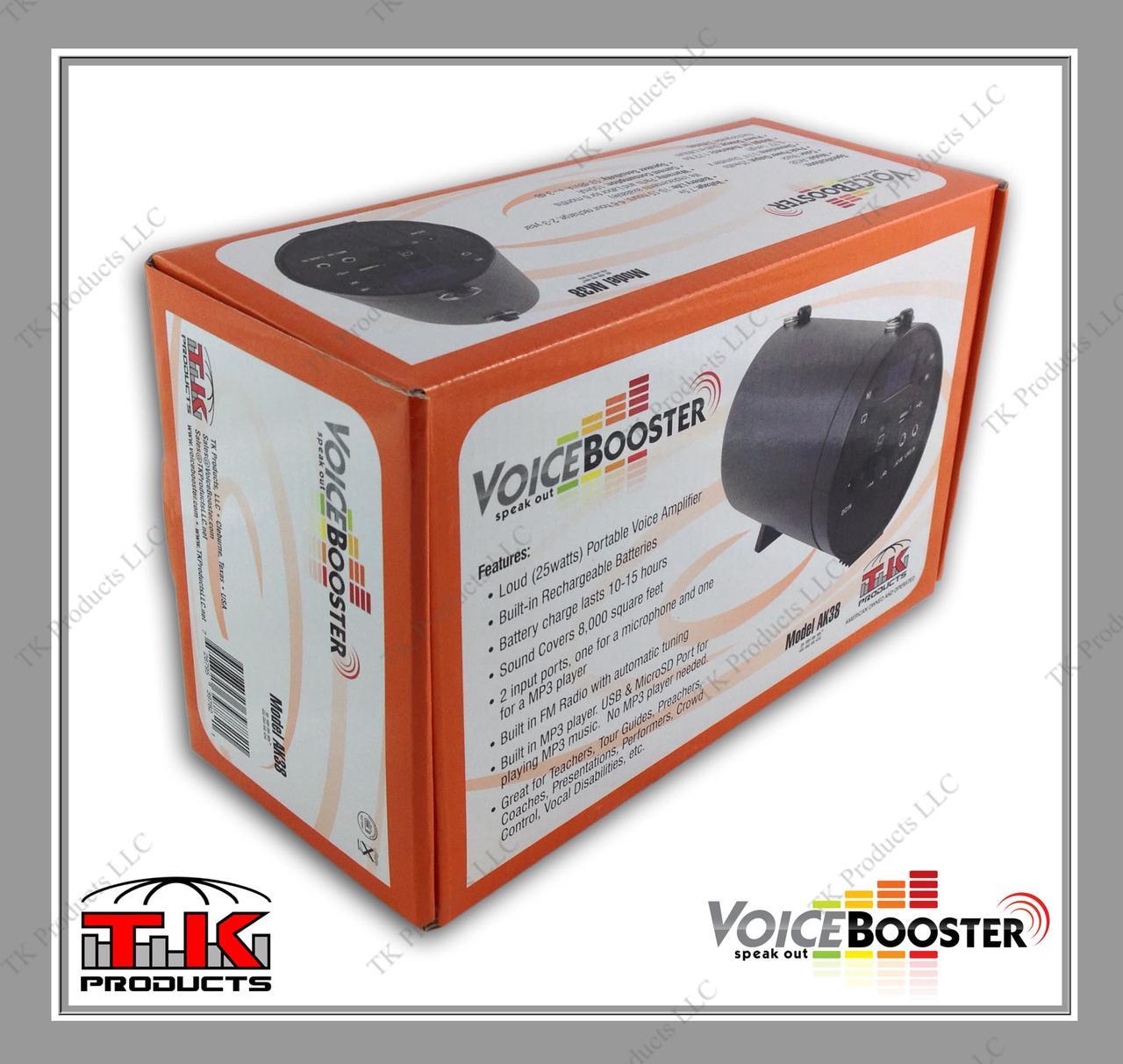 Alt view image 3 of 7 - VoiceBooster Voice Amplifier & Mp3 Player & FM Radio 25watts Black MR-AK38 (Aker), Portable, for Teachers, Coaches, Tour Guides, Presentations, Costumes, Etc.