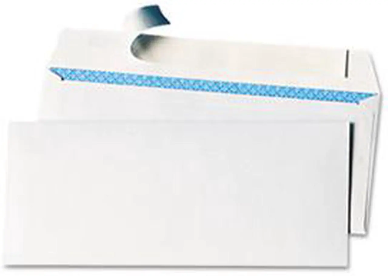 Main image of Pull & Seal Business Envelope, Security Tint, #10, White, 100/Box - UNV36004