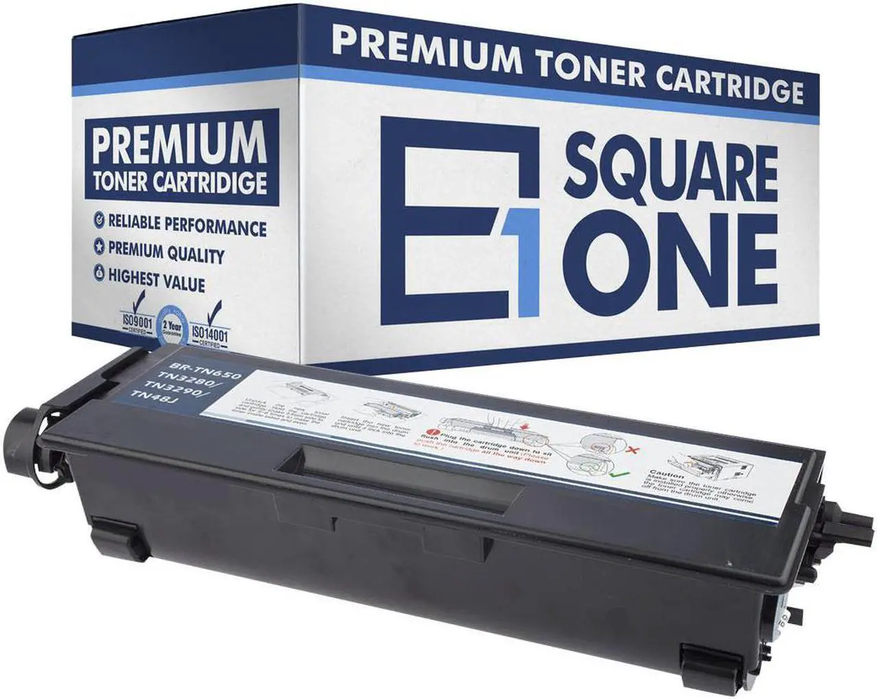 Main image of eSquareOne Compatible High Yield Toner Cartridge Replacement for Brother TN650 TN620 (Black, 1-Pack)