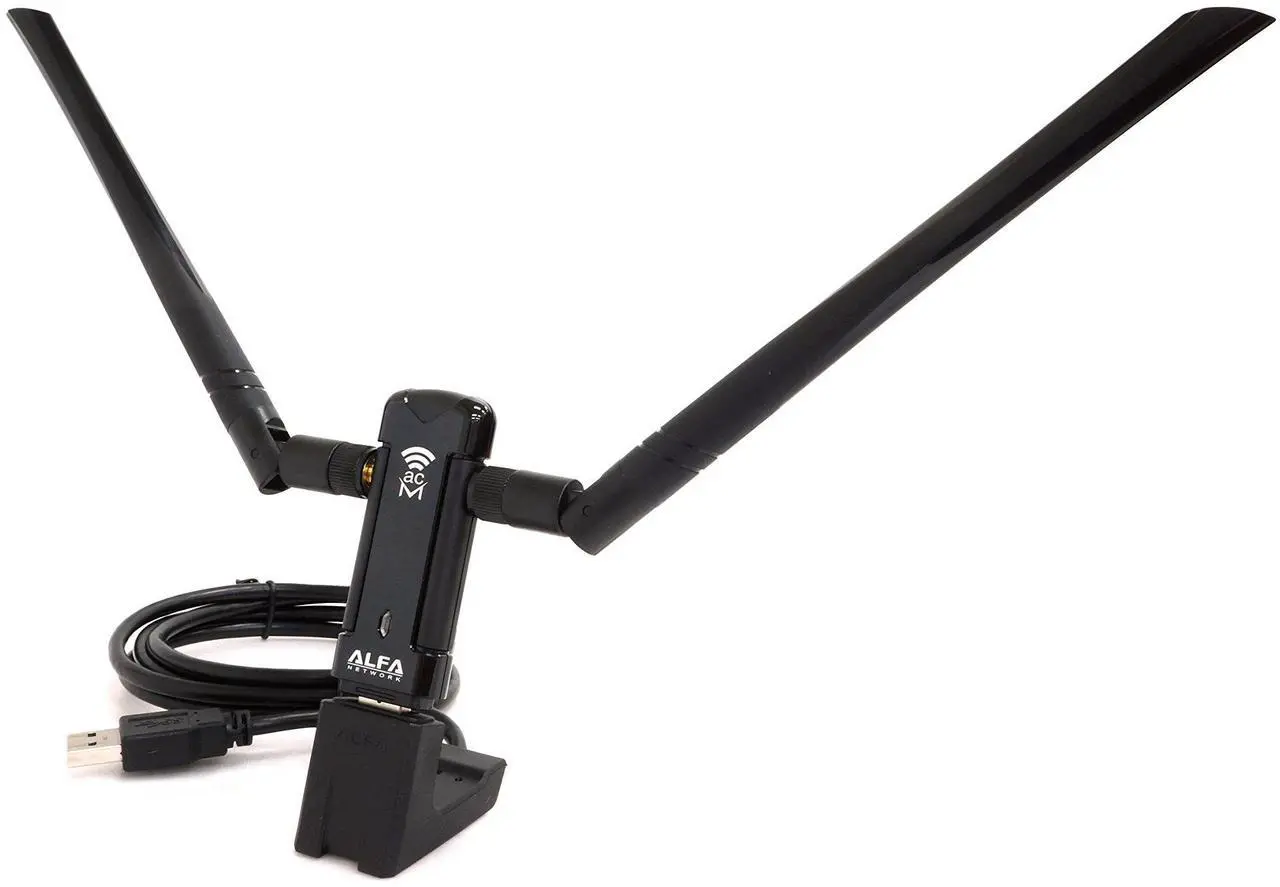 Alt view image 7 of 12 - alfa awus036acm longrange dualband ac1200 wireless usb 3.0 wifi adapter w/2x 5dbi external antennas: 2.4ghz 300mbps/5ghz 867mbps802.11ac & a, b, g, n