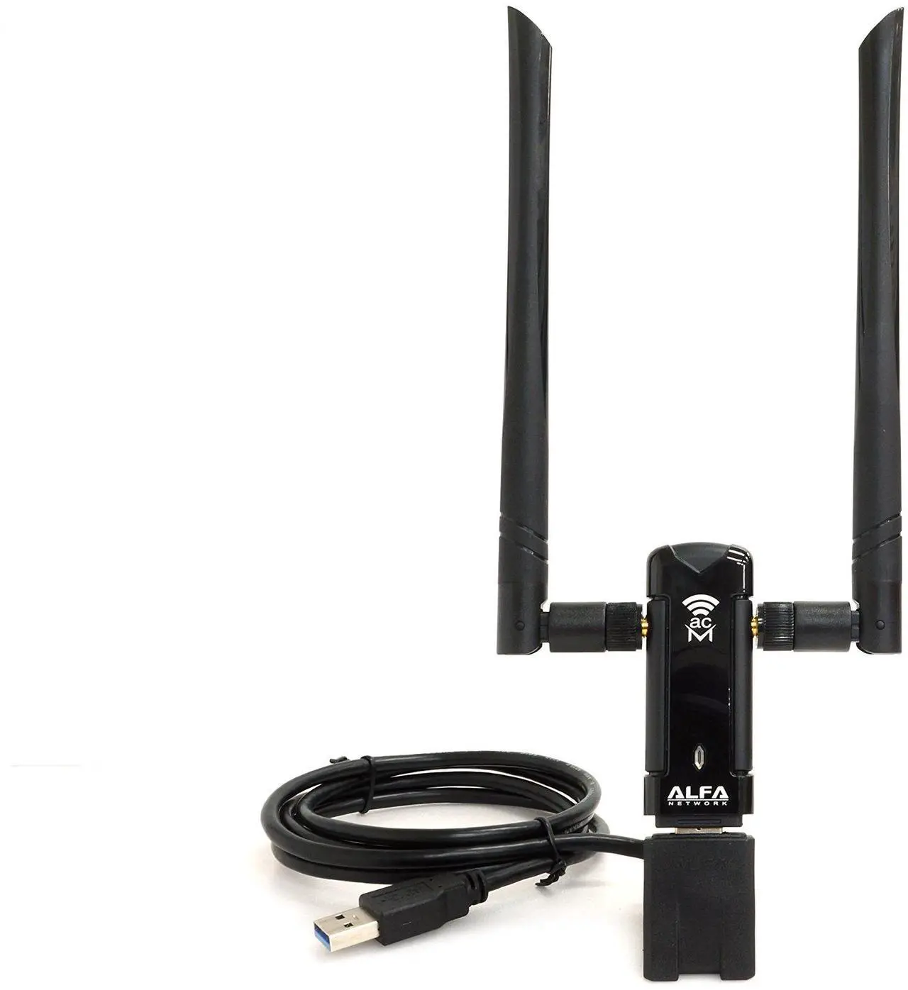 Alt view image 11 of 12 - alfa awus036acm longrange dualband ac1200 wireless usb 3.0 wifi adapter w/2x 5dbi external antennas: 2.4ghz 300mbps/5ghz 867mbps802.11ac & a, b, g, n