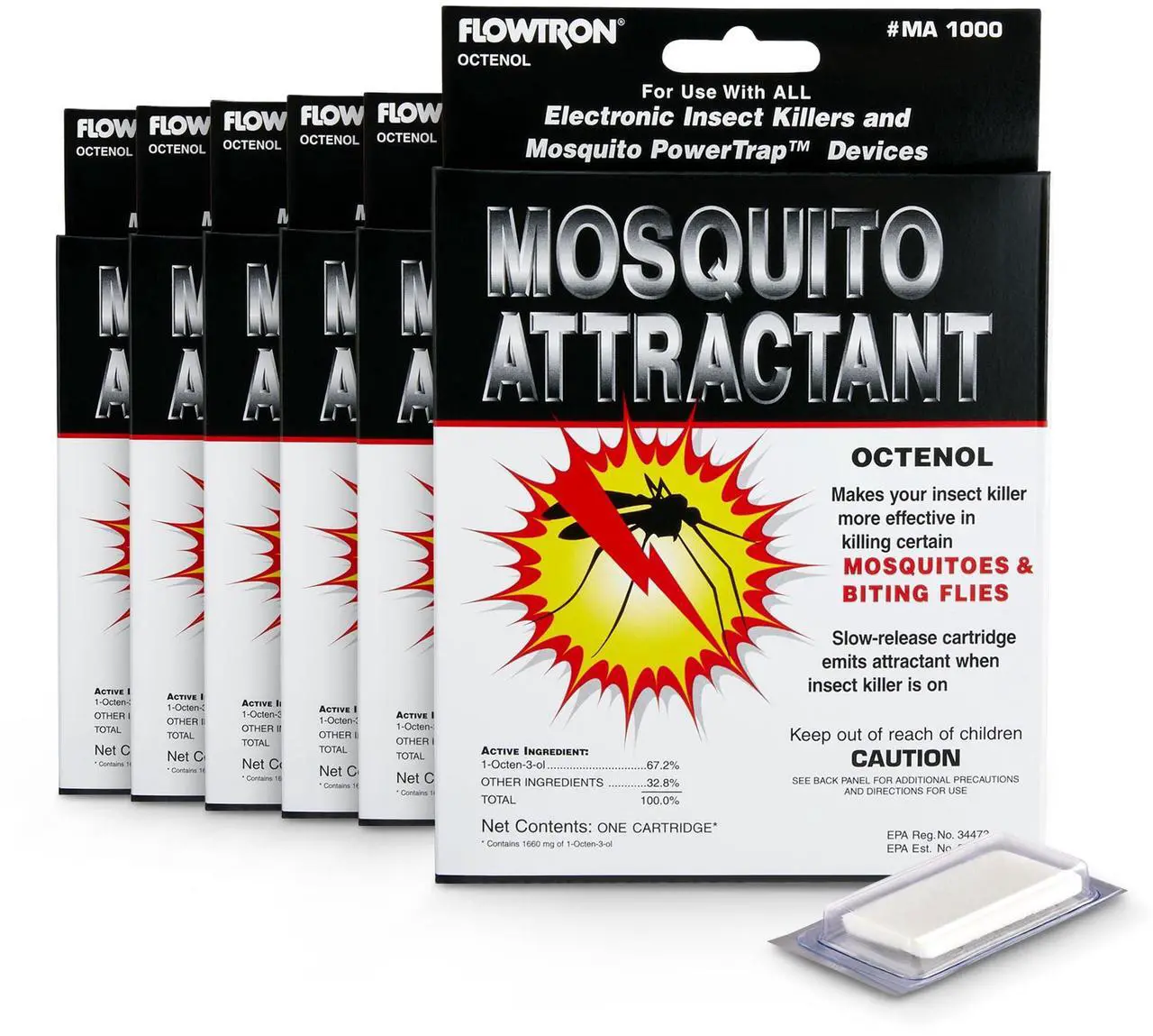 Alt view image 6 of 12 - FLOWTRON MA 1000 - 6 1,660mg. of Octenol Mosquito Attractant,PK6