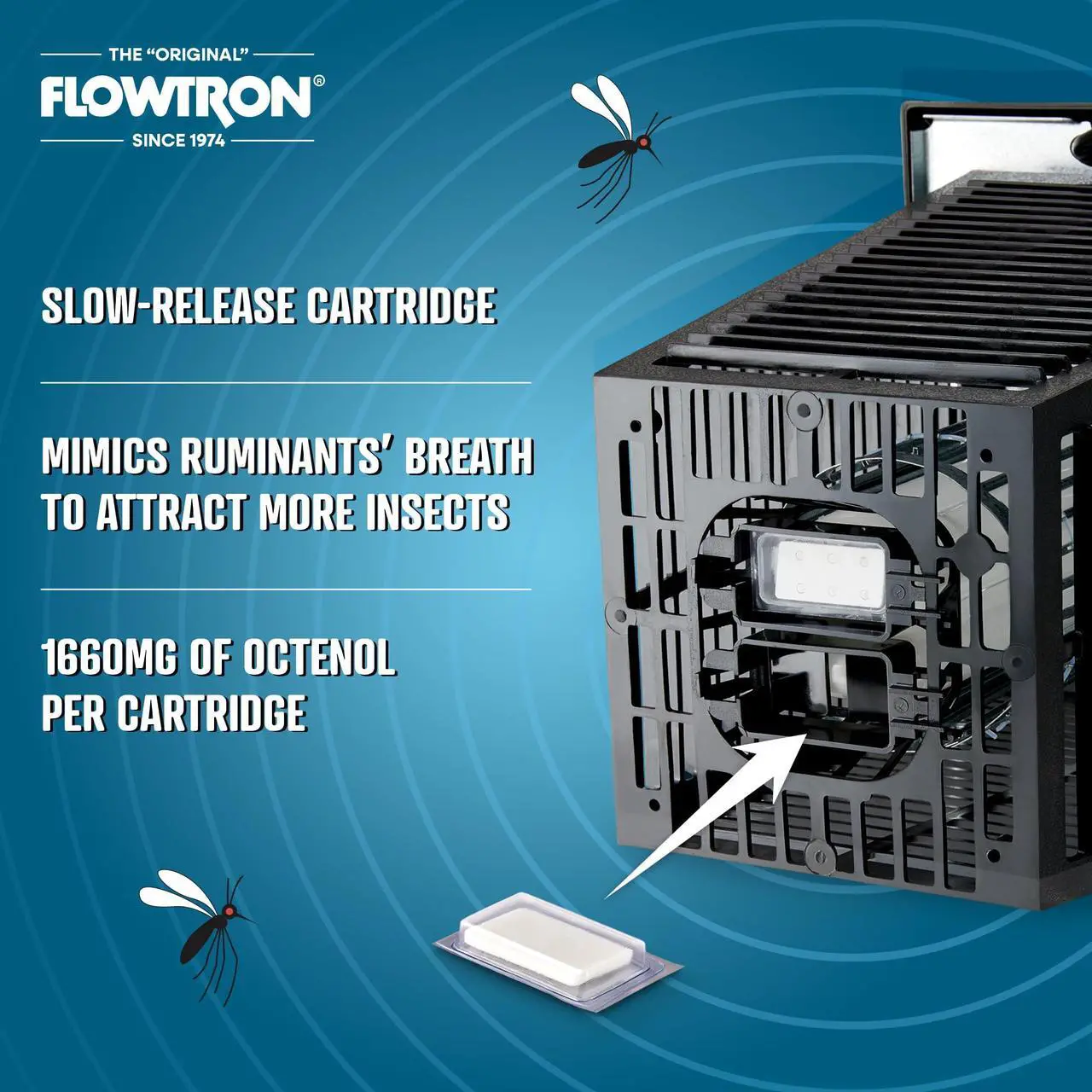 Alt view image 7 of 12 - FLOWTRON MA 1000 - 6 1,660mg. of Octenol Mosquito Attractant,PK6