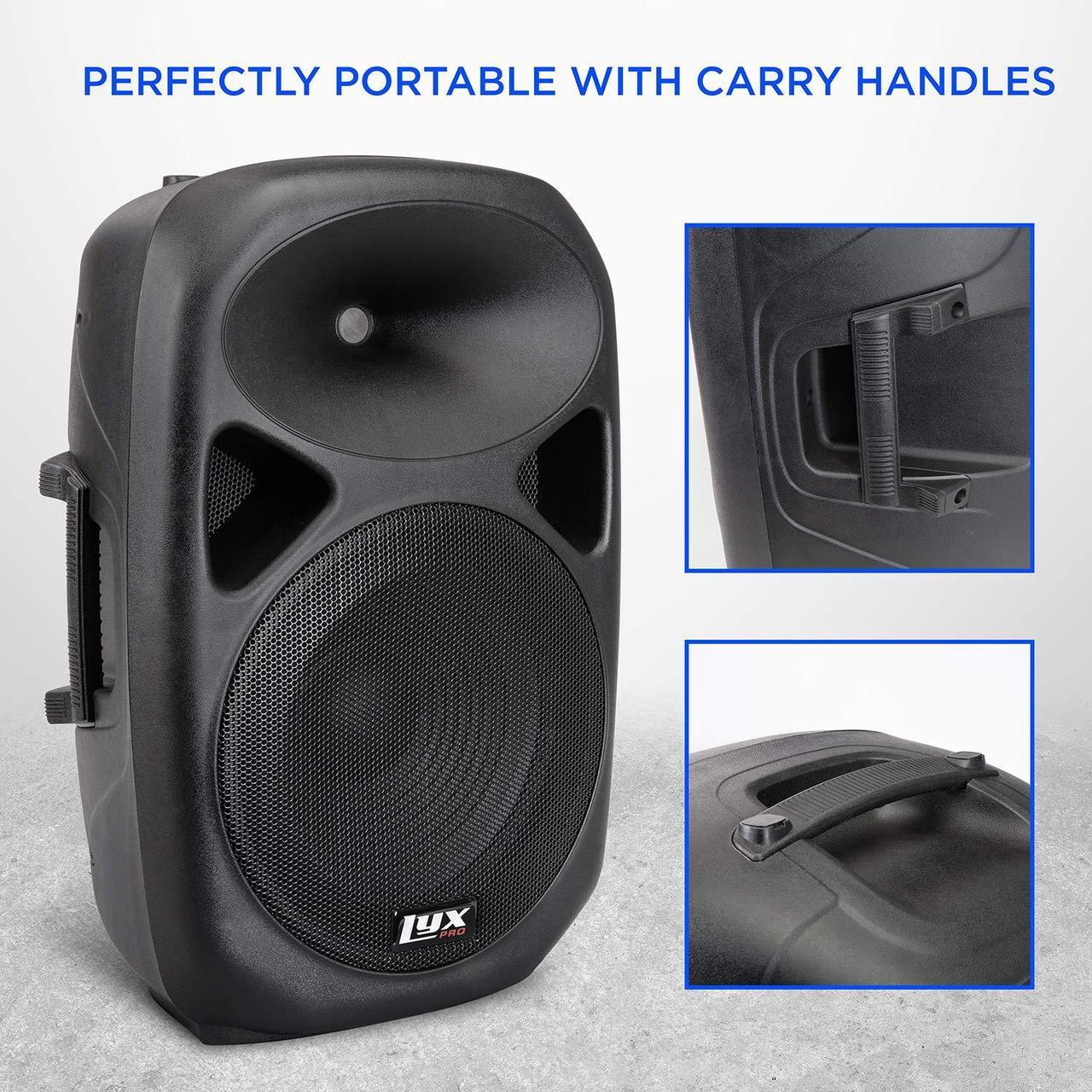 Alt view image 2 of 6 - LyxPro SPA12 12" Portable PA Speaker System With Metal Tripod Stand Combo Kit Power Active Powerful Amplifier Equalizer Bluetooth SD Slot USB MP3 XLR 1/4" 1/8" 3.5mm Inputs Remote Control