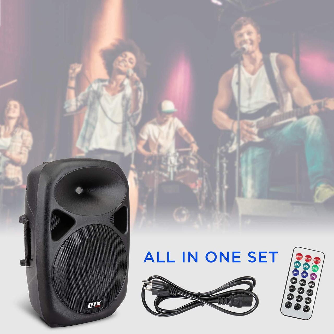 Alt view image 6 of 6 - LyxPro SPA12 12" Portable PA Speaker System With Metal Tripod Stand Combo Kit Power Active Powerful Amplifier Equalizer Bluetooth SD Slot USB MP3 XLR 1/4" 1/8" 3.5mm Inputs Remote Control