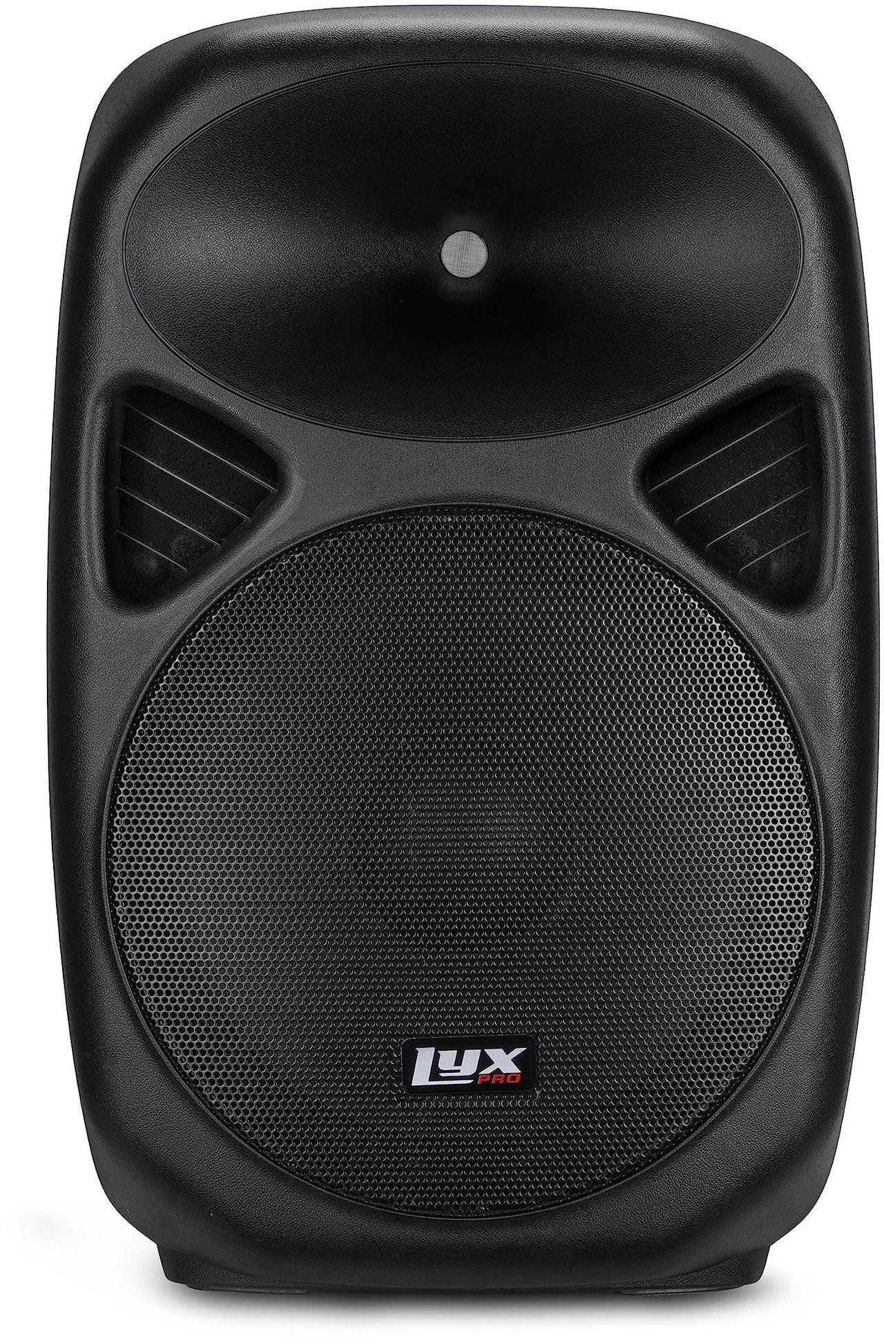 Main image of LyxPro 15 Inch Active PA Rechargeable Battery Speaker System, Bluetooth, MP3, USB, SD Card Slot, Foldable Carry Handle, Easy Carry Wheels-SPA-15 BAT