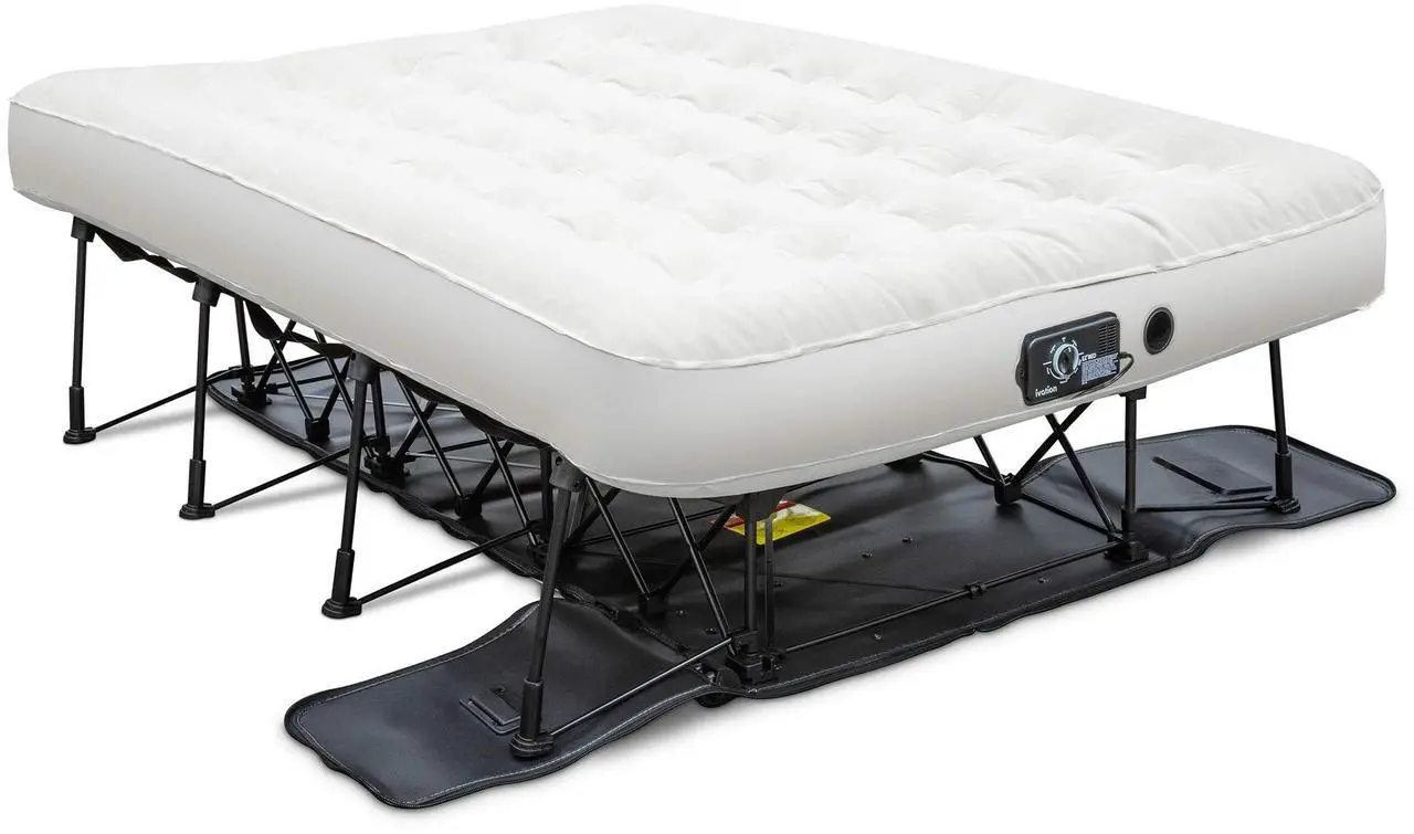 Main image of Ivation EZ-Bed (Full Size) Air Mattress with Frame & Rolling Case, Self Inflatable, Blow Up Bed Auto Shut-Off, Comfortable Surface AirBed, Best for Guest, Travel, Vacation, Camping