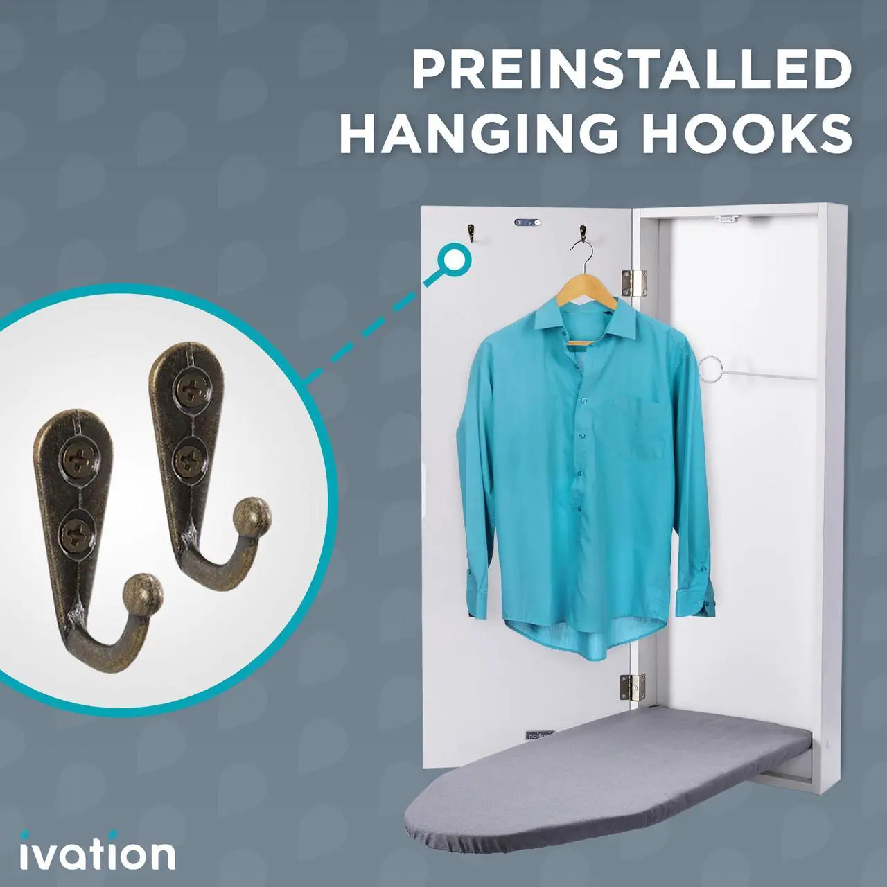 Ivation Wall-mount Folding Ironing Board - Thumbnail 3