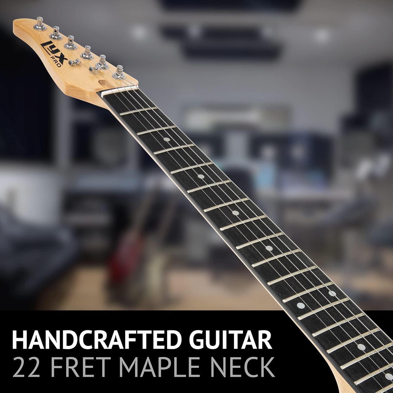 Alt view image 6 of 7 - LyxPro 39 Electric Guitar Left Hand TL Series, Full-Size Paulownia Wood Body, 3-Ply Pickguard, C-Shape Neck, Ashtray Bridge, Quality Gear Tuners, 3-Way Switch & Volume/Tone Controls, 2 Picks, Green